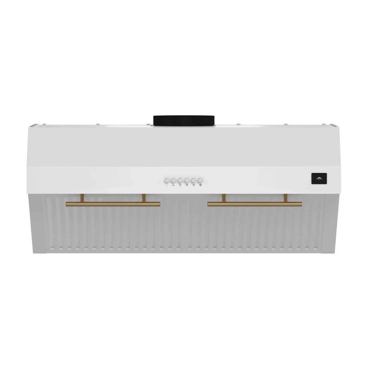 Forno Bari Espresso 30-Inch Under Cabinet Range Hood, 400 CFM, White with Antique Brass Trim (FRHUC5255-30WHT)