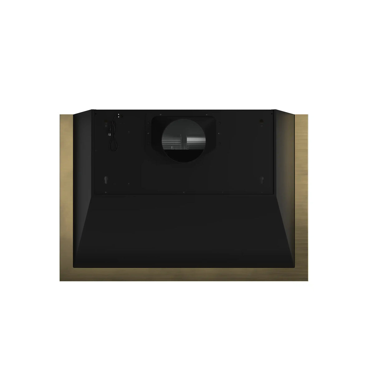 Forno Vittorio 36-Inch Wall-Mount Range Hood, 600 CFM, Black with Antique Brass Trim (FRHWM5078-36BLK)