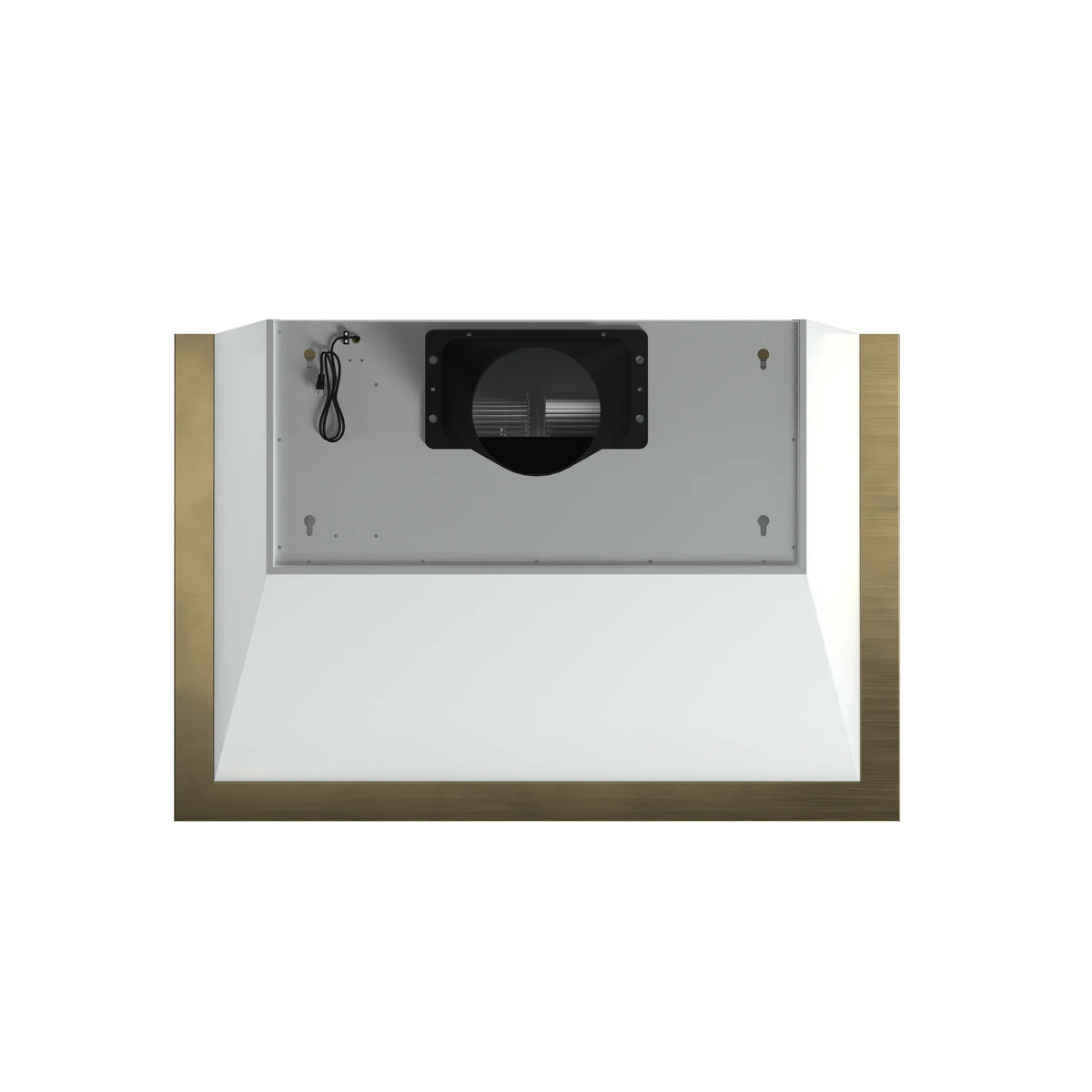 Forno Vittorio 36-Inch Wall-Mount Range Hood, 600 CFM, White with Antique Brass Trim (FRHWM5078-36WHT)