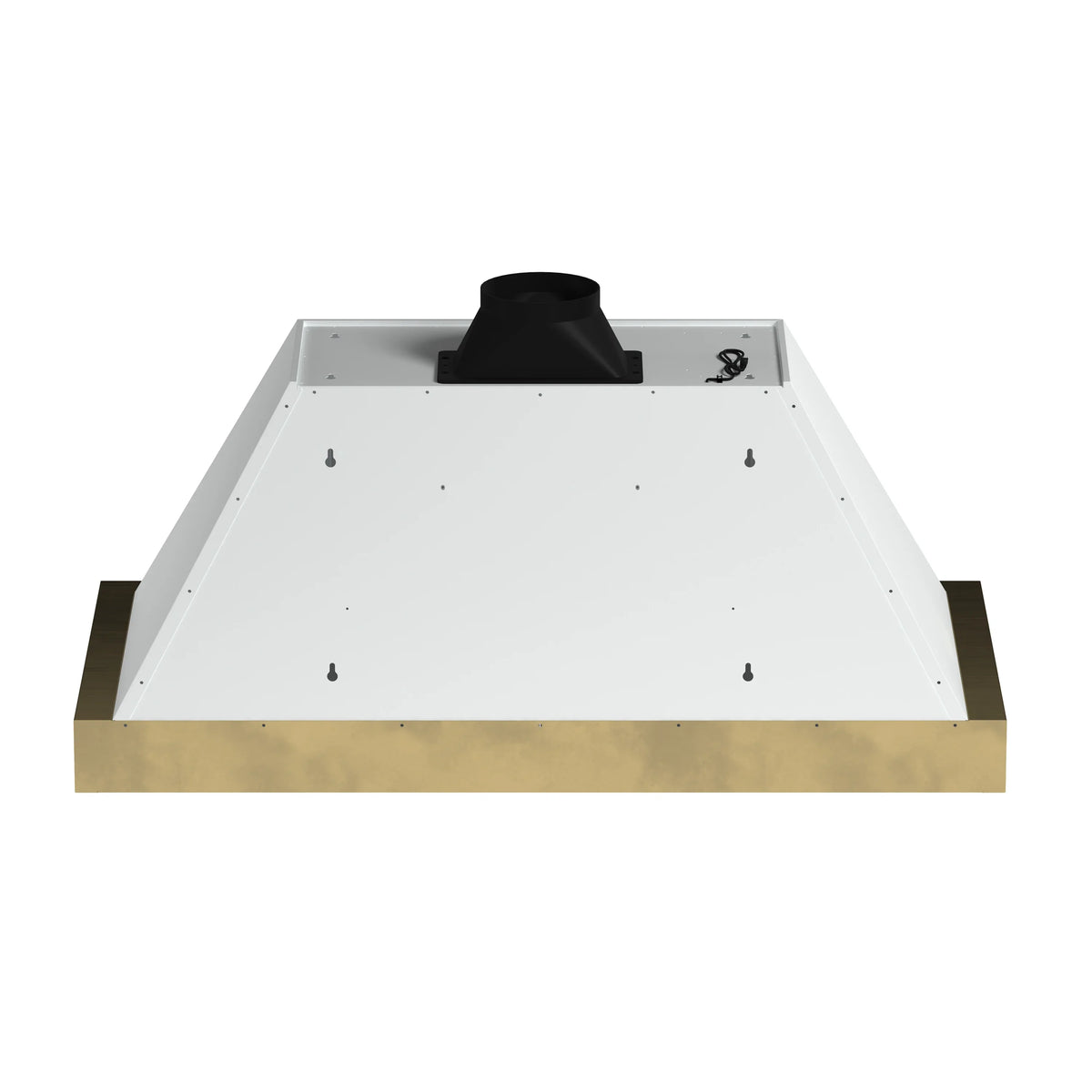 Forno Vittorio 48-Inch Wall-Mount Range Hood, 600 CFM, White with Antique Brass Trim (FRHWM5078-48WHT)