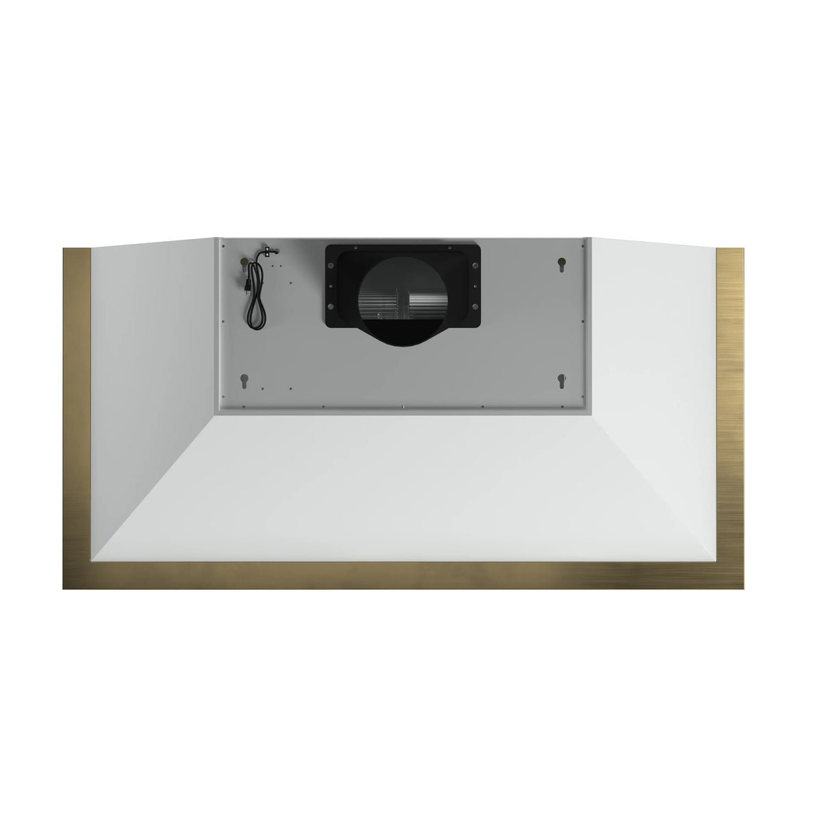Forno Vittorio 48-Inch Wall-Mount Range Hood, 600 CFM, White with Antique Brass Trim (FRHWM5078-48WHT)
