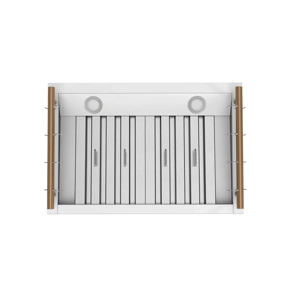 Forno Venezia 30-Inch Wall-Mount Range Hood, White with Antique Brass Trim (FRHWM5503-30WHT)
