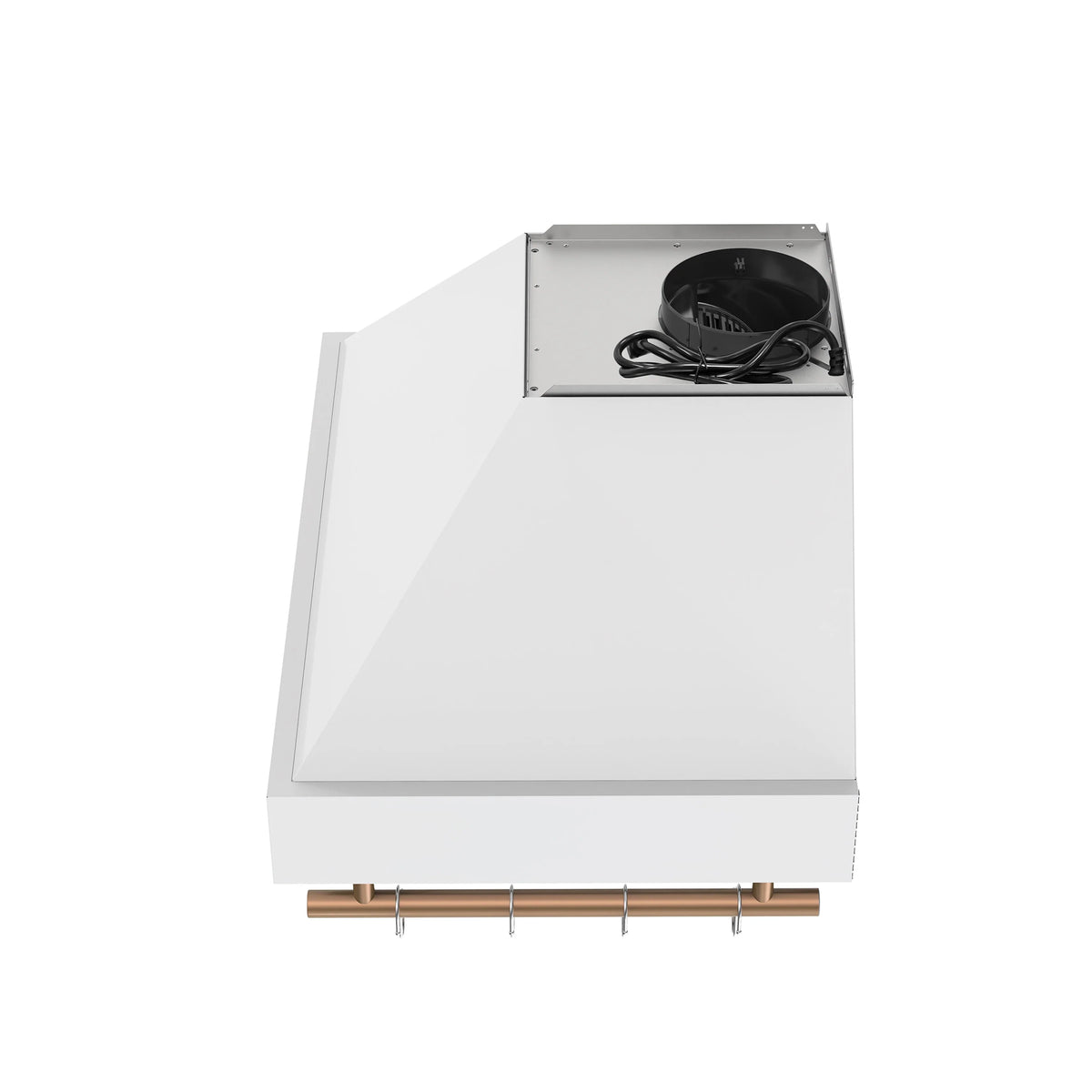 Forno Venezia 30-Inch Wall-Mount Range Hood, White with Antique Brass Trim (FRHWM5503-30WHT)