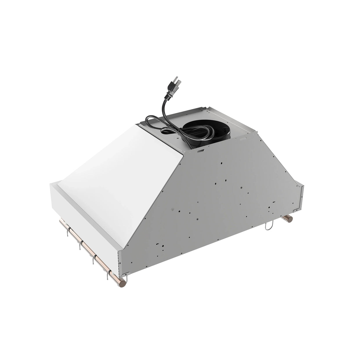 Forno Venezia 30-Inch Wall-Mount Range Hood, White with Antique Brass Trim (FRHWM5503-30WHT)