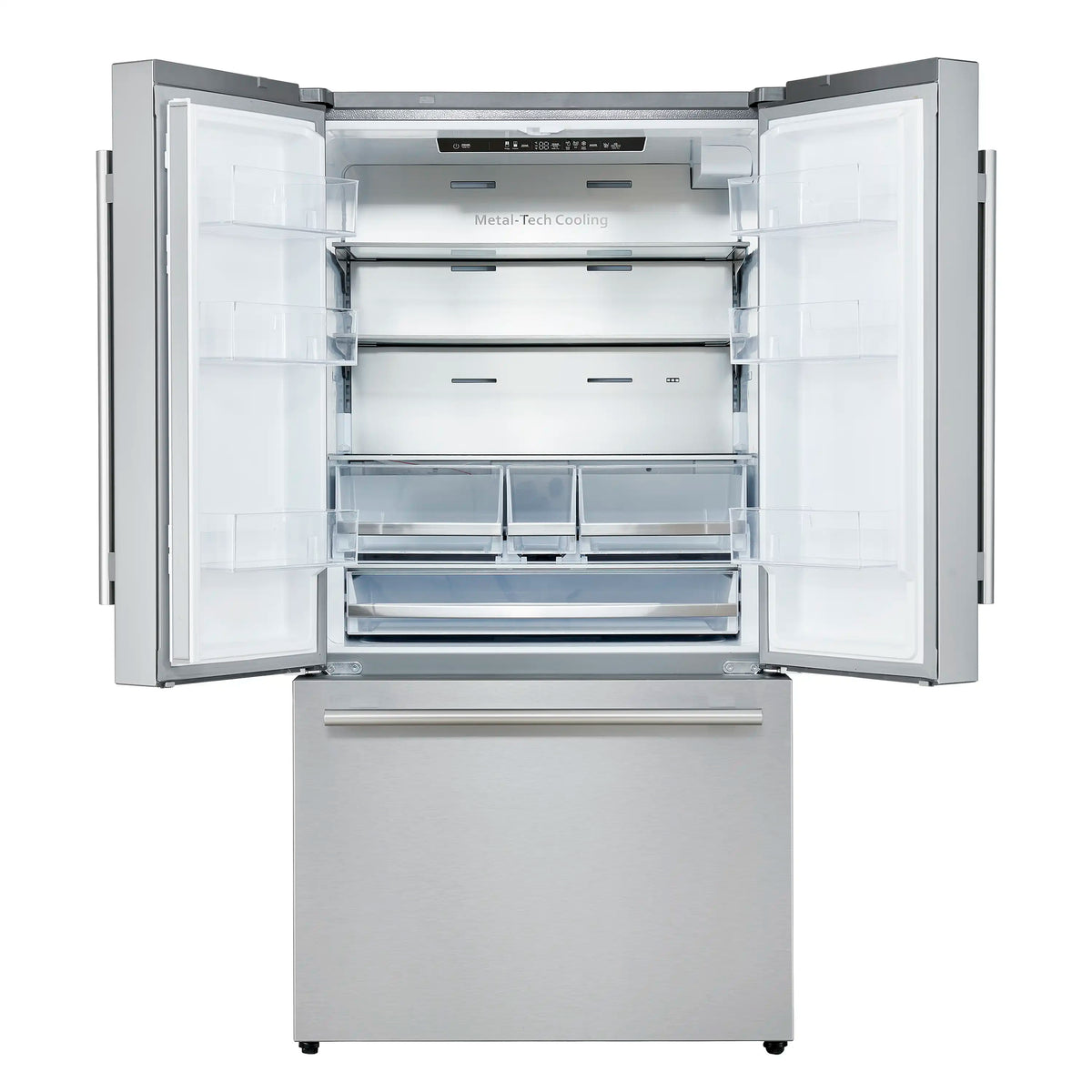 Forno Aosta 36-Inch Freestanding French Door Refrigerator, 22.4 Cu. Ft., External Water Dispenser, Freezer Ice Maker, Stainless Steel (FFFFD1866-36SB)