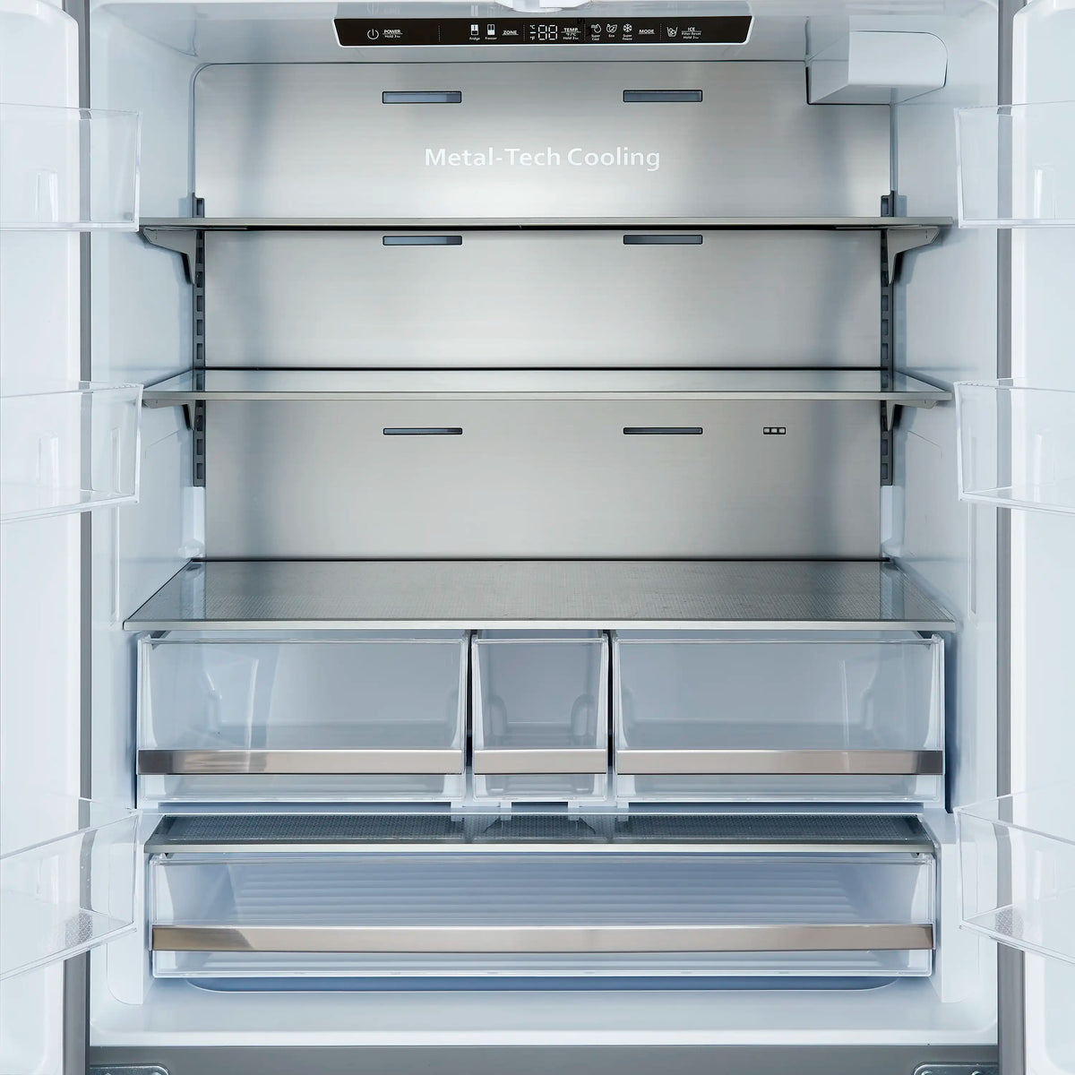Forno Aosta 36-Inch Freestanding French Door Refrigerator, 22.4 Cu. Ft., External Water Dispenser, Freezer Ice Maker, Stainless Steel (FFFFD1866-36SB)