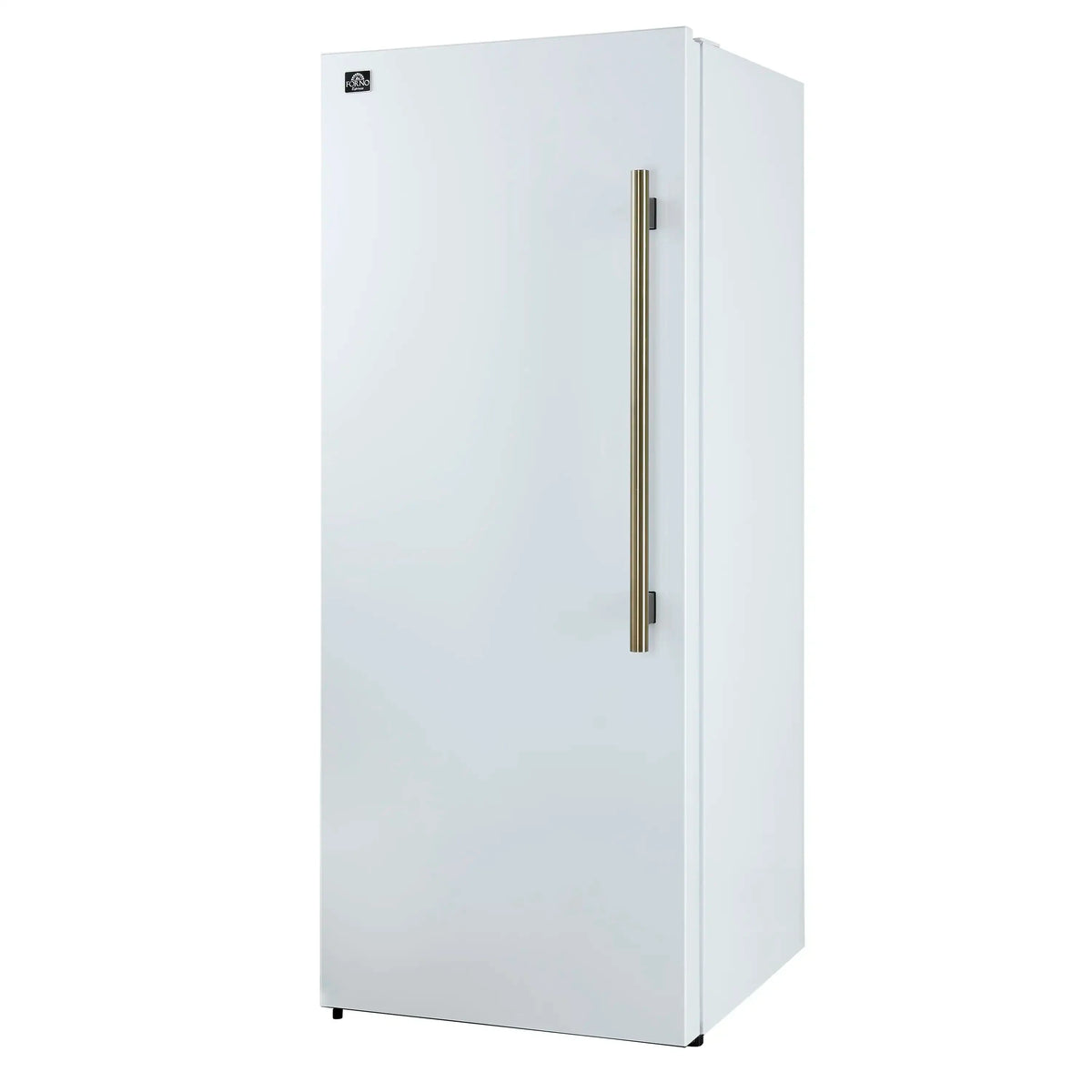 Forno Maderno 28-Inch Built-In 13.6 Cu. Ft. Convertible Refrigerator, Left Swing, White with Antique Brass Handle and Grille (FFFFD1722-32LMG-WHT)