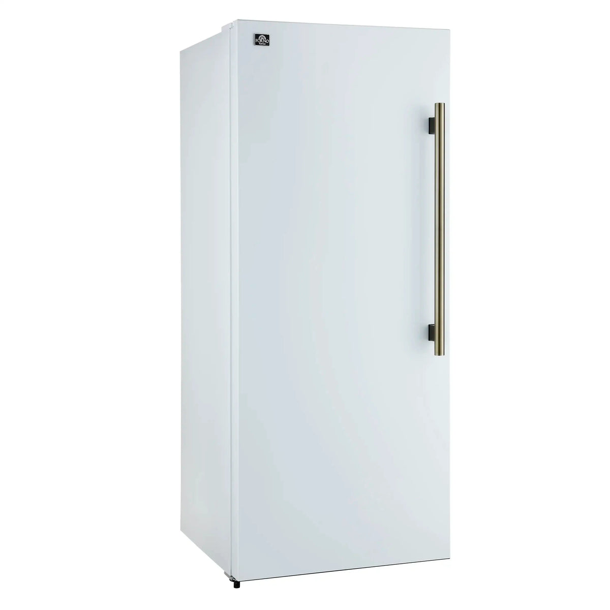 Forno Maderno 28-Inch Built-In 13.6 Cu. Ft. Convertible Refrigerator, Left Swing, White with Antique Brass Handle and Grille (FFFFD1722-32LMG-WHT)