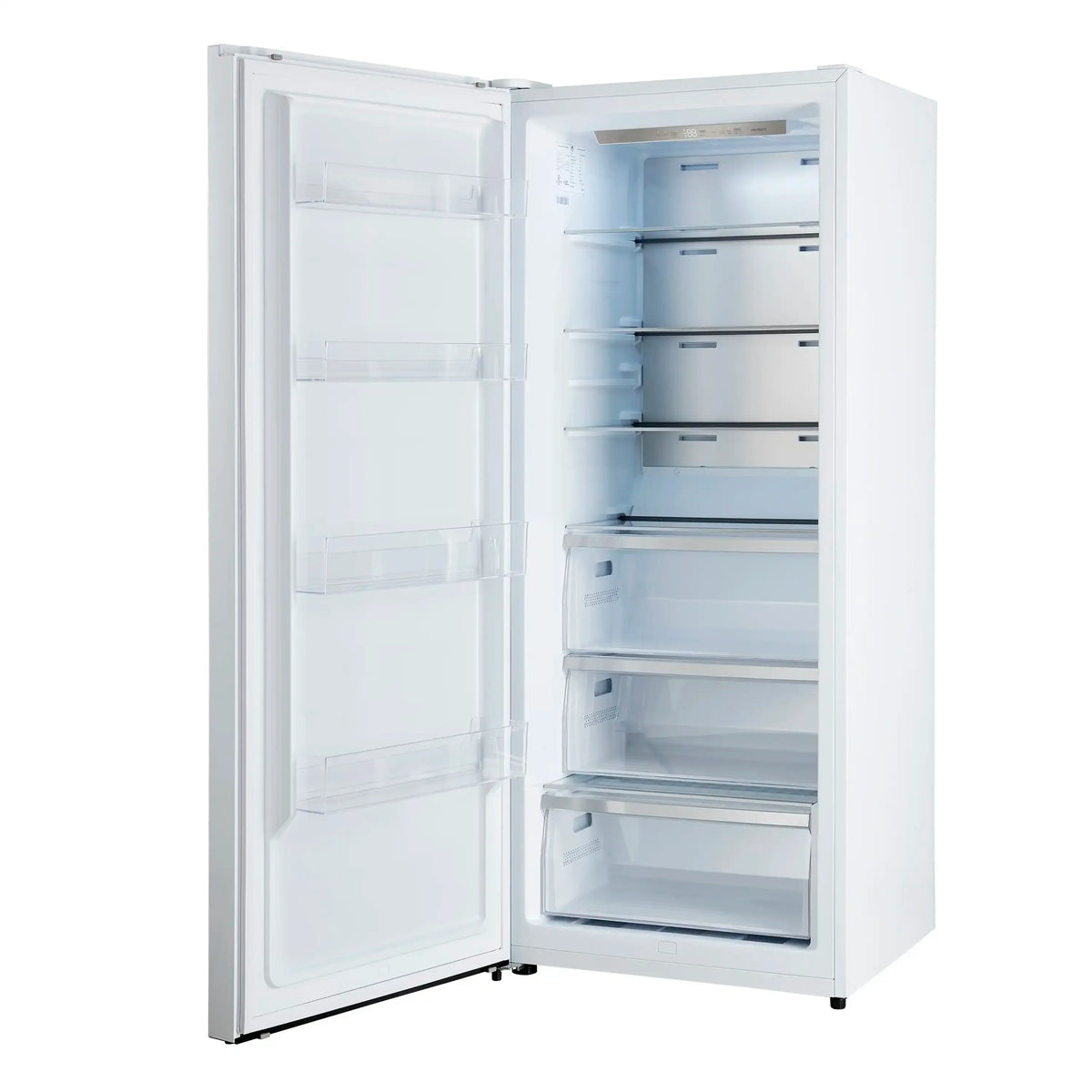 Forno Maderno 28-Inch Built-In 13.6 Cu. Ft. Convertible Refrigerator, Left Swing, White with Antique Brass Handle and Grille (FFFFD1722-32LMG-WHT)