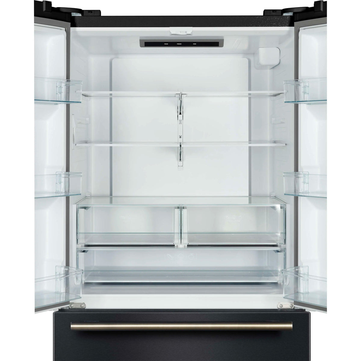 Forno Rivello 36-Inch French Door Refrigerator, 27.4 Cu. Ft., Internal Water Dispenser, Black with Antique Brass Handles (FFFFD1783-36BLK)