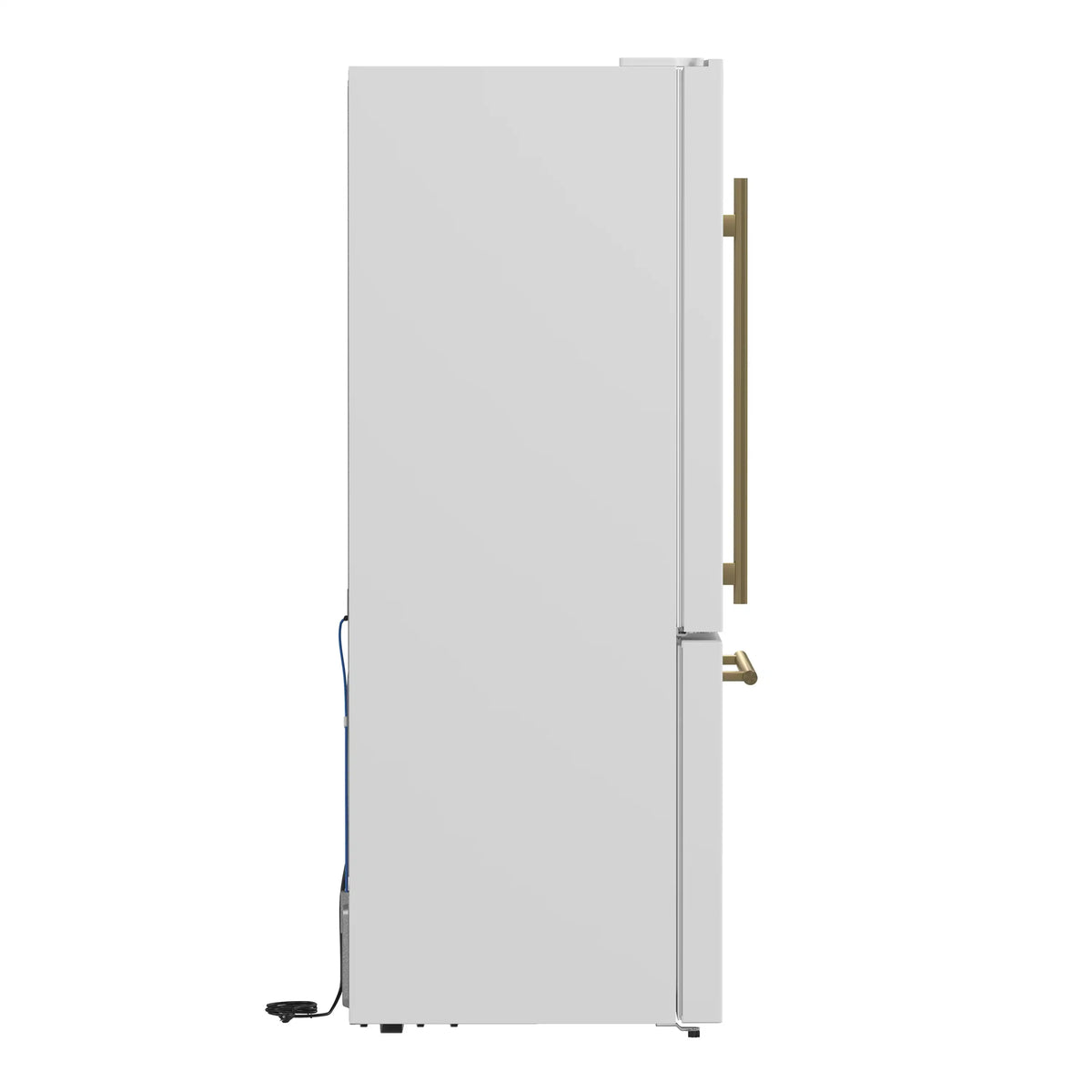 Forno Milano Espresso 31-Inch Freestanding Bottom Freezer Refrigerator, 17.2 Cu. Ft., Left Hinge, White with Antique Brass Handle (FFFFD1786-31WHT)