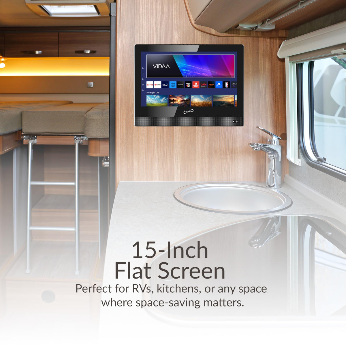 Supersonic 15.6-Inch 1080p Smart LED TV, Wi-Fi, HDMI ARC, Built-In Speakers (SC-1520VTV)