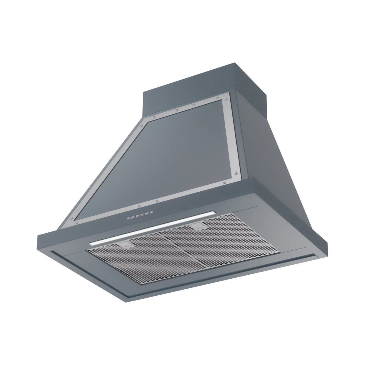 ILVE Nostalgie II 30-Inch Wall-Mount Range Hood, 600 CFM, Blue Grey with Chrome Trim (UANB30BGC)
