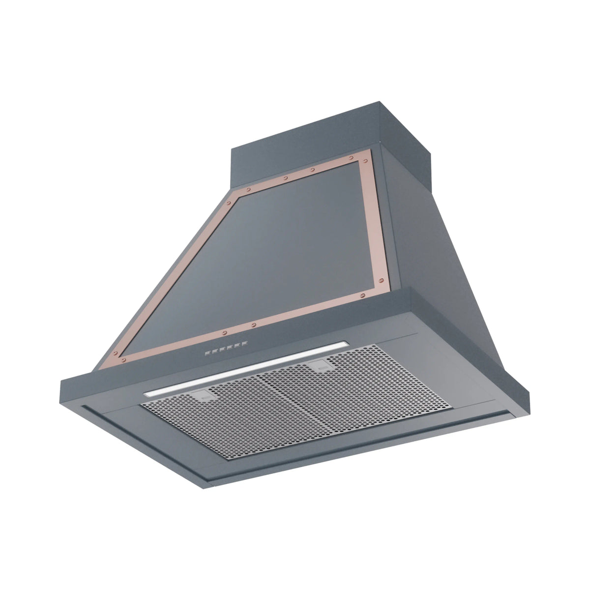 ILVE Nostalgie II 30-Inch Wall-Mount Range Hood, 600 CFM, Blue Grey with Copper Trim (UANB30BGP)