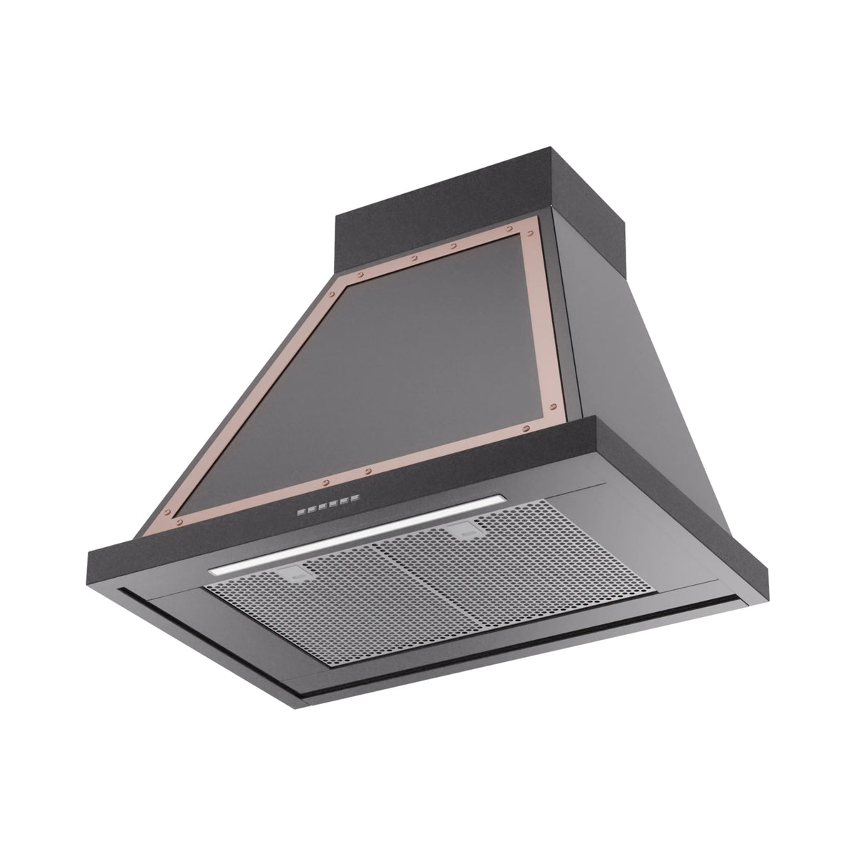 ILVE Nostalgie II 30-Inch Wall-Mount Range Hood, 600 CFM, Glossy Black with Copper Trim (UANB30BKP)