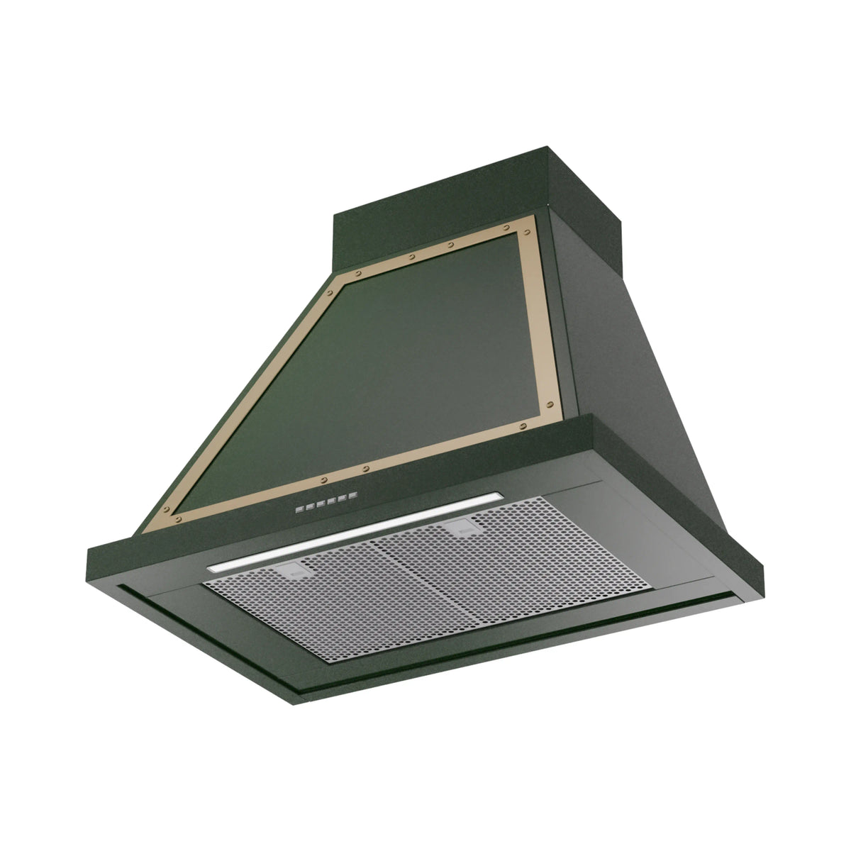 ILVE Nostalgie II 30-Inch Wall-Mount Range Hood, 600 CFM, Emerald Green with Brass Trim (UANB30EGG)
