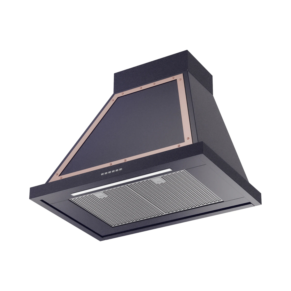 ILVE Nostalgie II 30-Inch Wall-Mount Range Hood, 600 CFM, Midnight Blue with Copper Trim (UANB30MBP)
