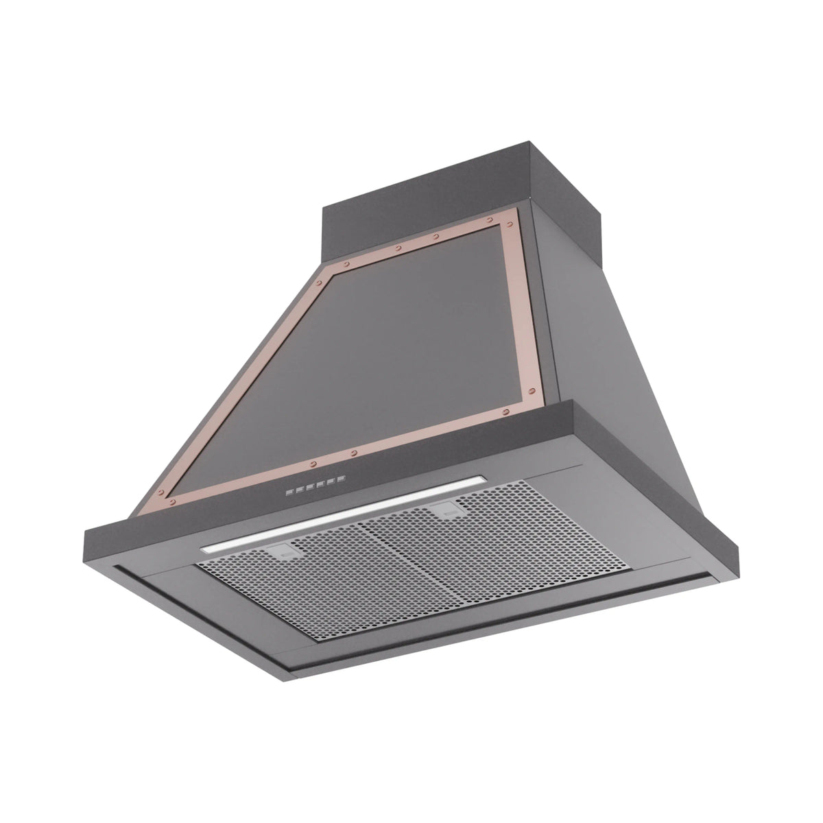 ILVE Nostalgie II 30-Inch Wall-Mount Range Hood, 600 CFM, Graphite Matte with Copper Trim (UANB30MGP)