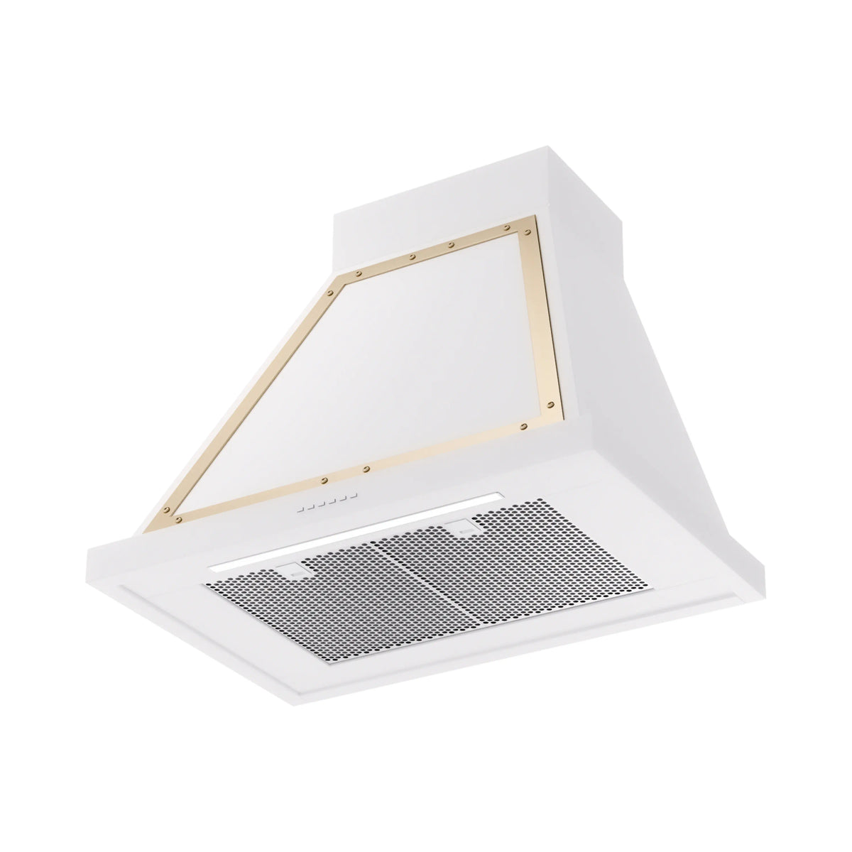 ILVE Nostalgie II 30-Inch Wall-Mount Range Hood, 600 CFM, White with Brass Trim (UANB30WHG)