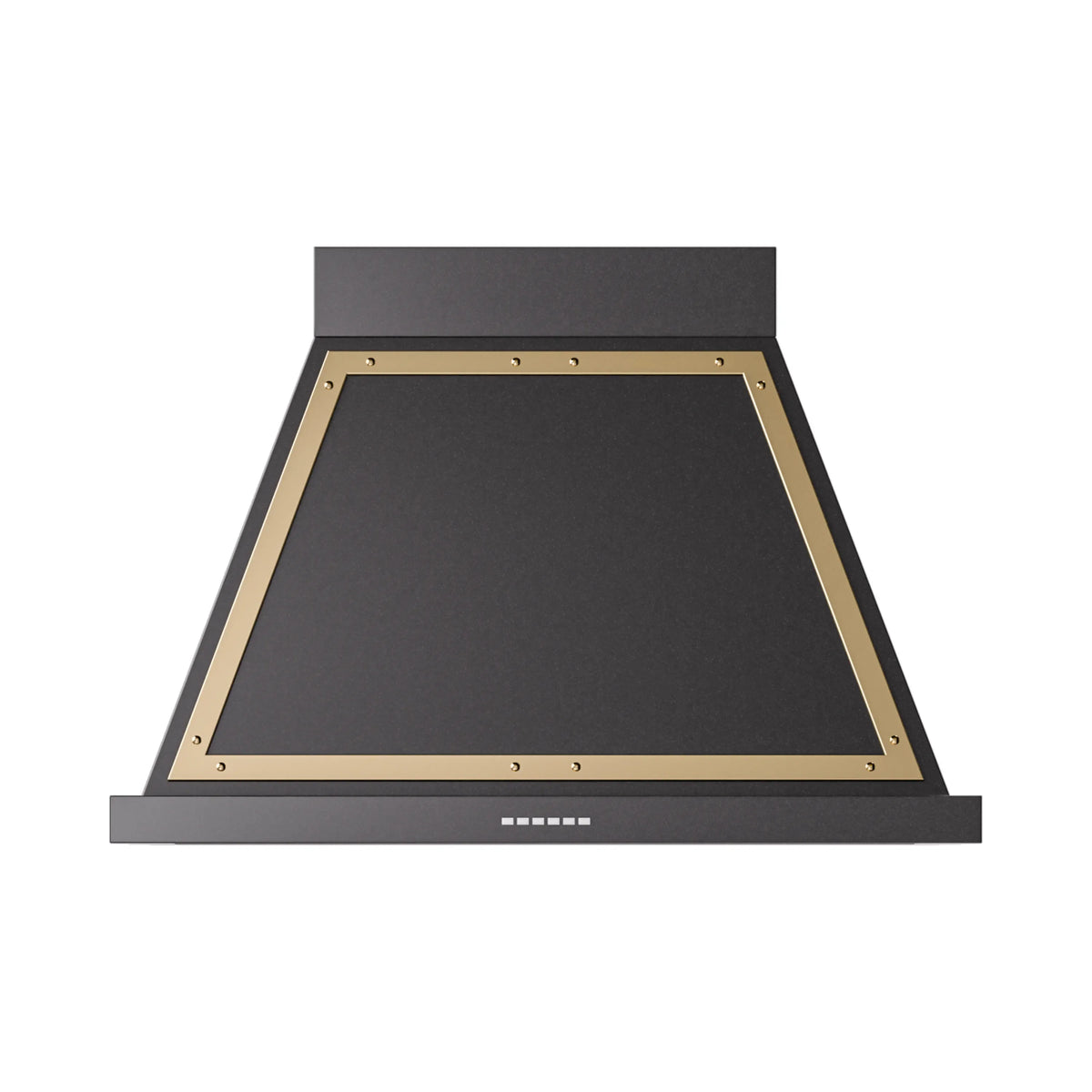 ILVE Nostalgie II 36-Inch Wall-Mount Range Hood, 600 CFM, Glossy Black with Brass Trim (UANB36BKG)