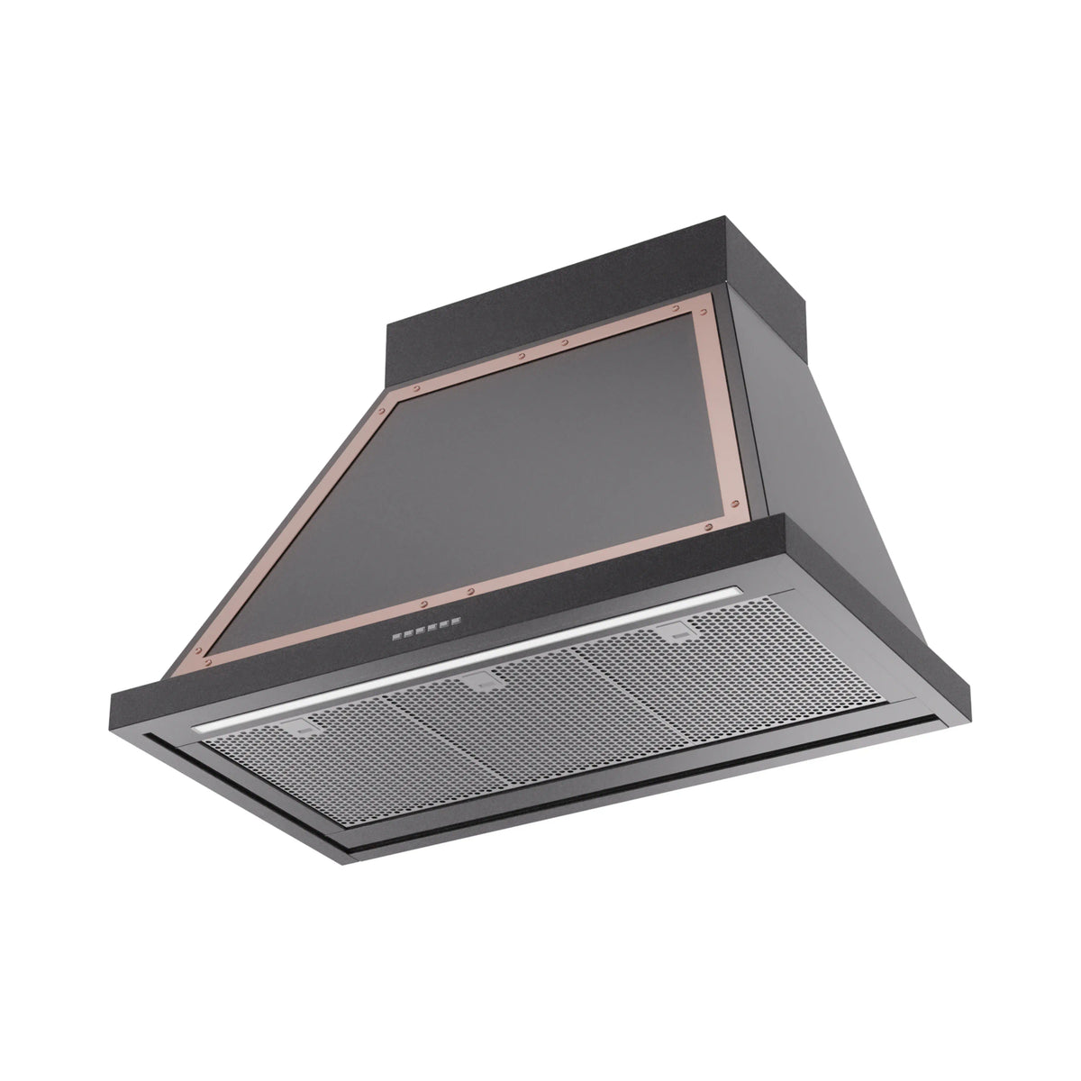 ILVE Nostalgie II 36-Inch Wall-Mount Range Hood, 600 CFM, Glossy Black with Copper Trim (UANB36BKP)