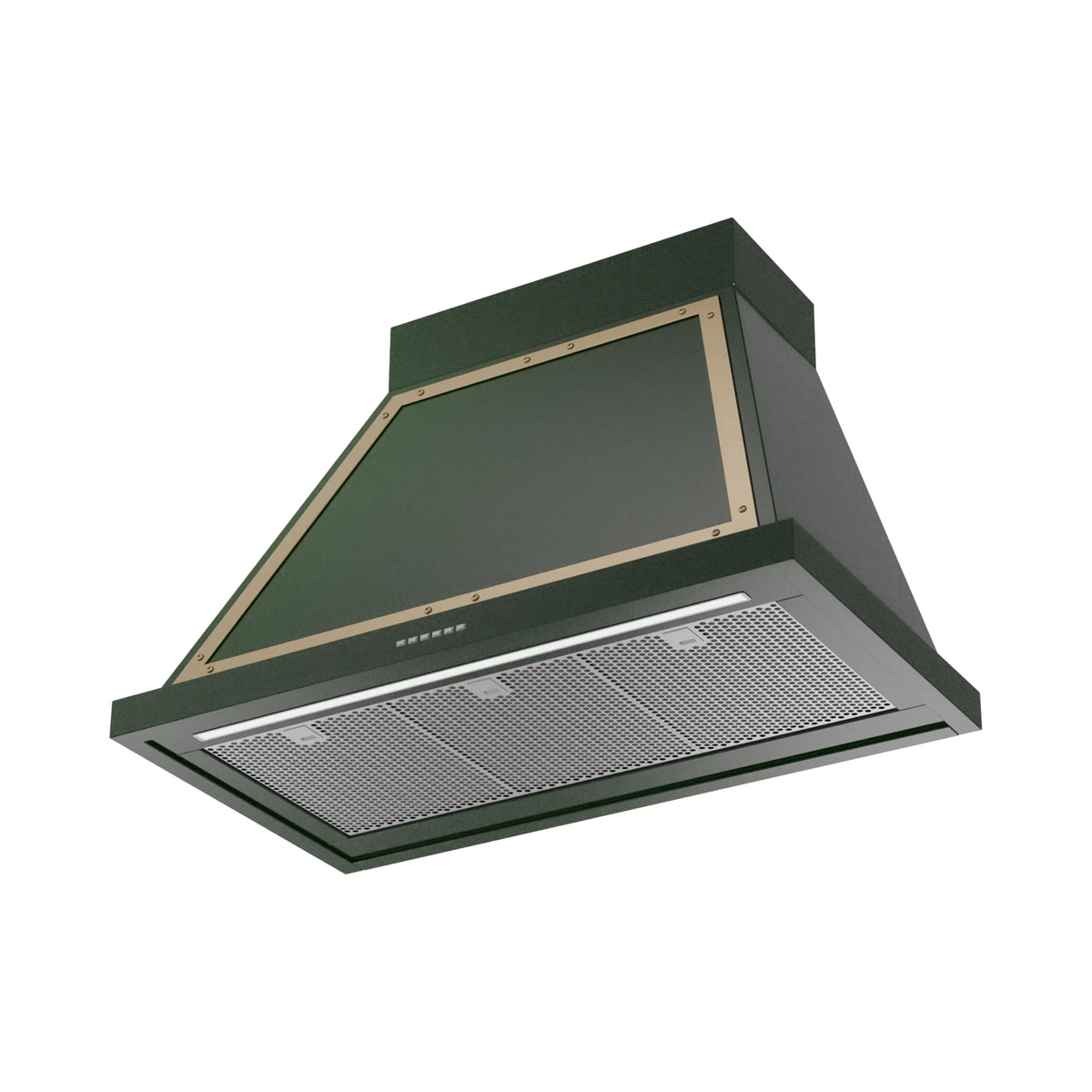 ILVE Nostalgie II 36-Inch Wall-Mount Range Hood, 600 CFM, Emerald Green with Brass Trim (UANB36EGG)