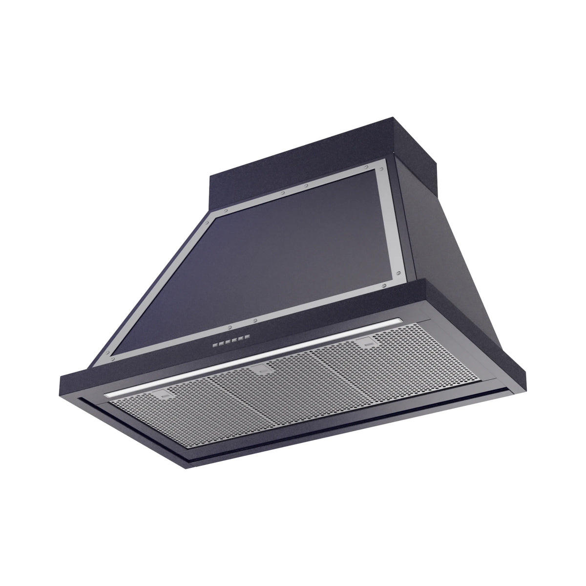 ILVE Nostalgie II 36-Inch Wall-Mount Range Hood, 600 CFM, Midnight Blue with Chrome Trim (UANB36MBC)