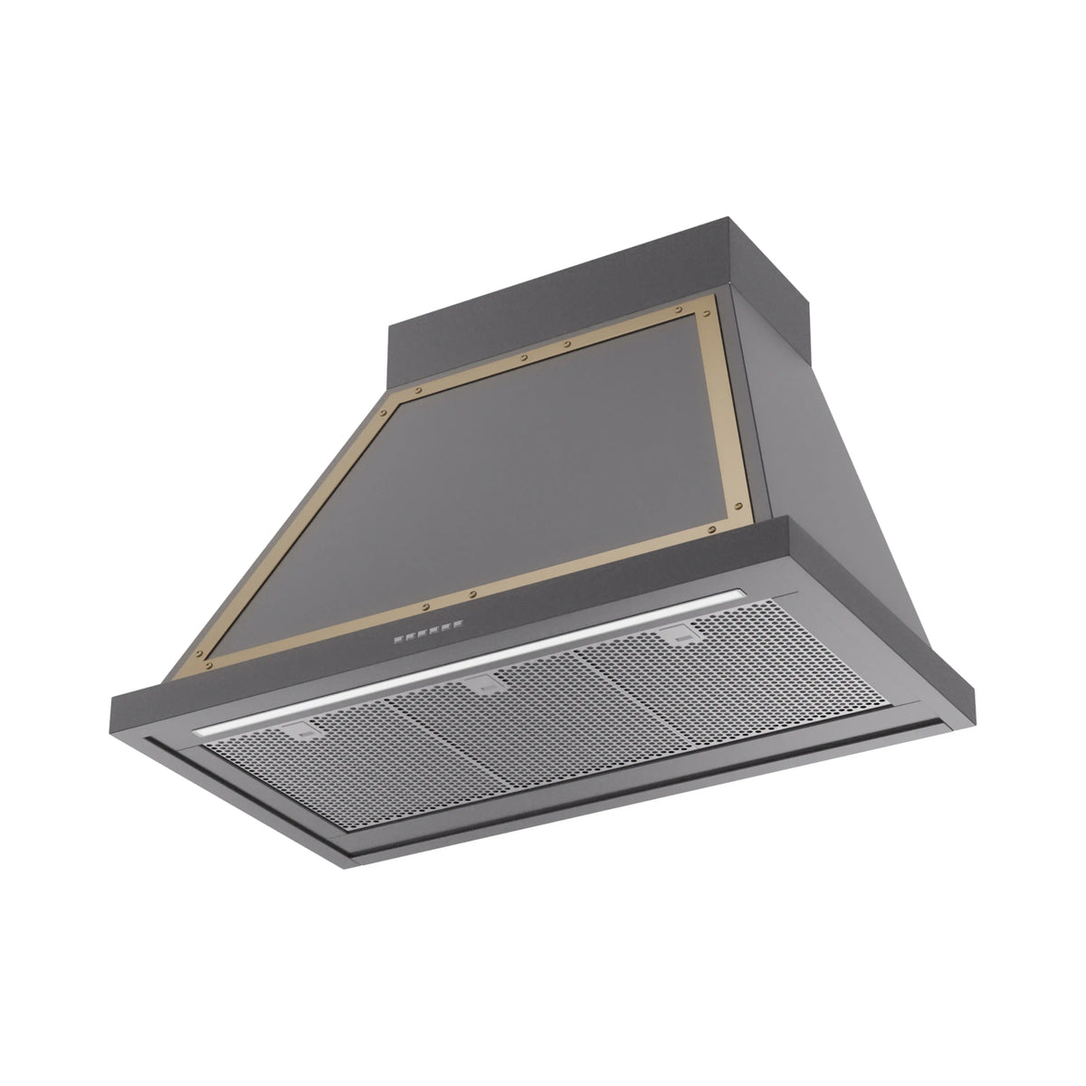 ILVE Nostalgie II 36-Inch Wall-Mount Range Hood, 600 CFM, Graphite Matte with Brass Trim (UANB36MGG)