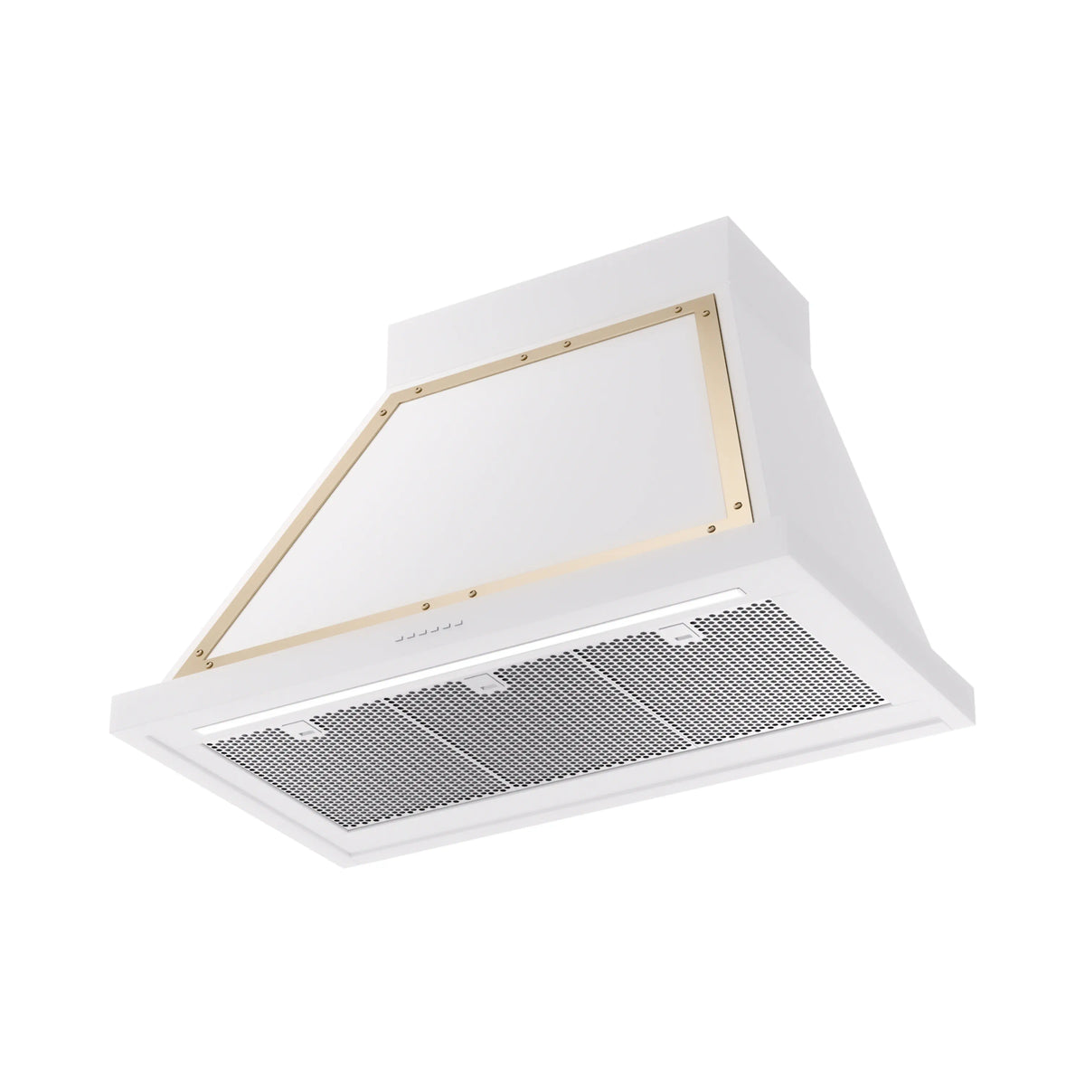 ILVE Nostalgie II 36-Inch Wall-Mount Range Hood, 600 CFM, White with Brass Trim (UANB36WHG)