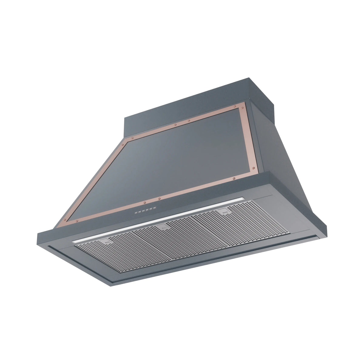 ILVE Nostalgie II 40-Inch Wall-Mount Range Hood, 600 CFM, Blue Grey with Copper Trim (UANB40BGP)