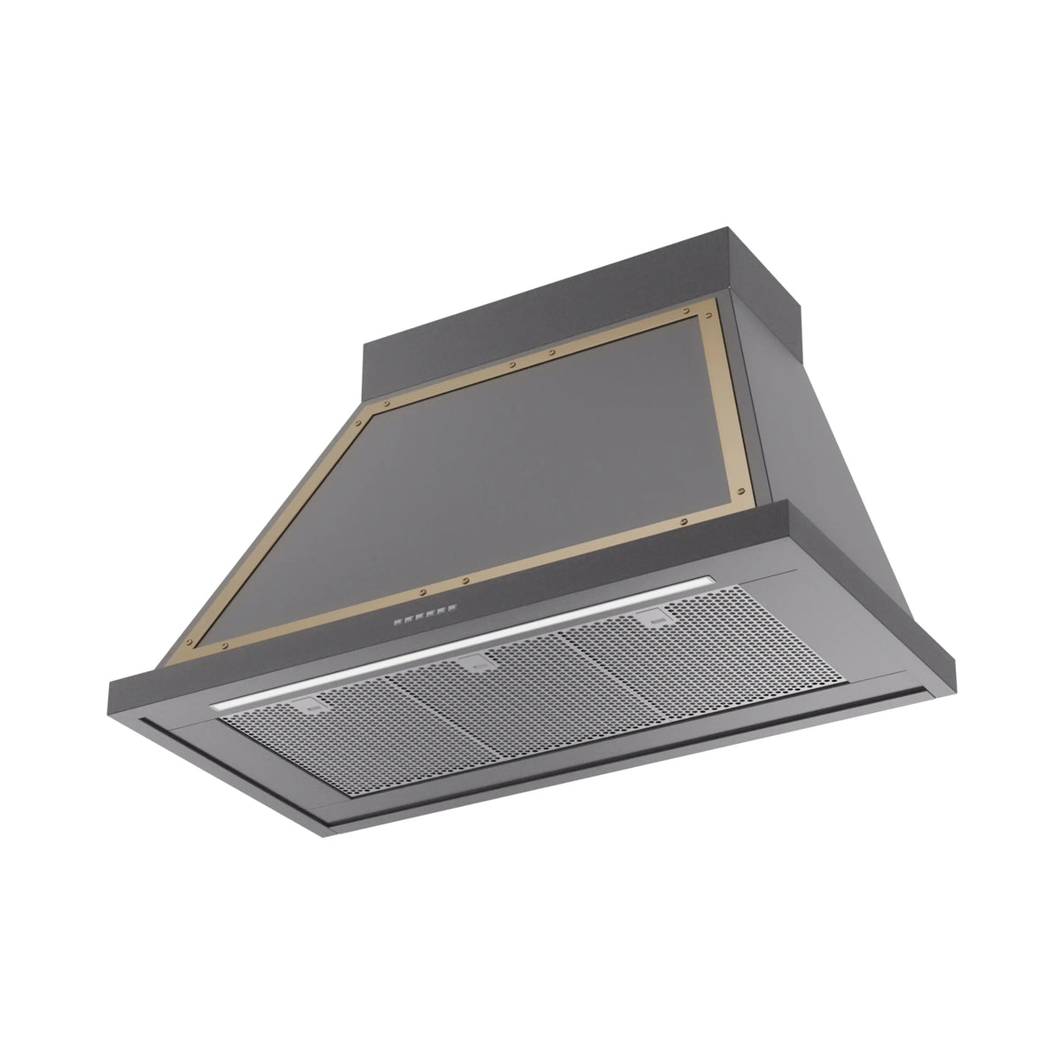 ILVE Nostalgie II 40-Inch Wall-Mount Range Hood, 600 CFM, Graphite Matte with Brass Trim (UANB40MGG)