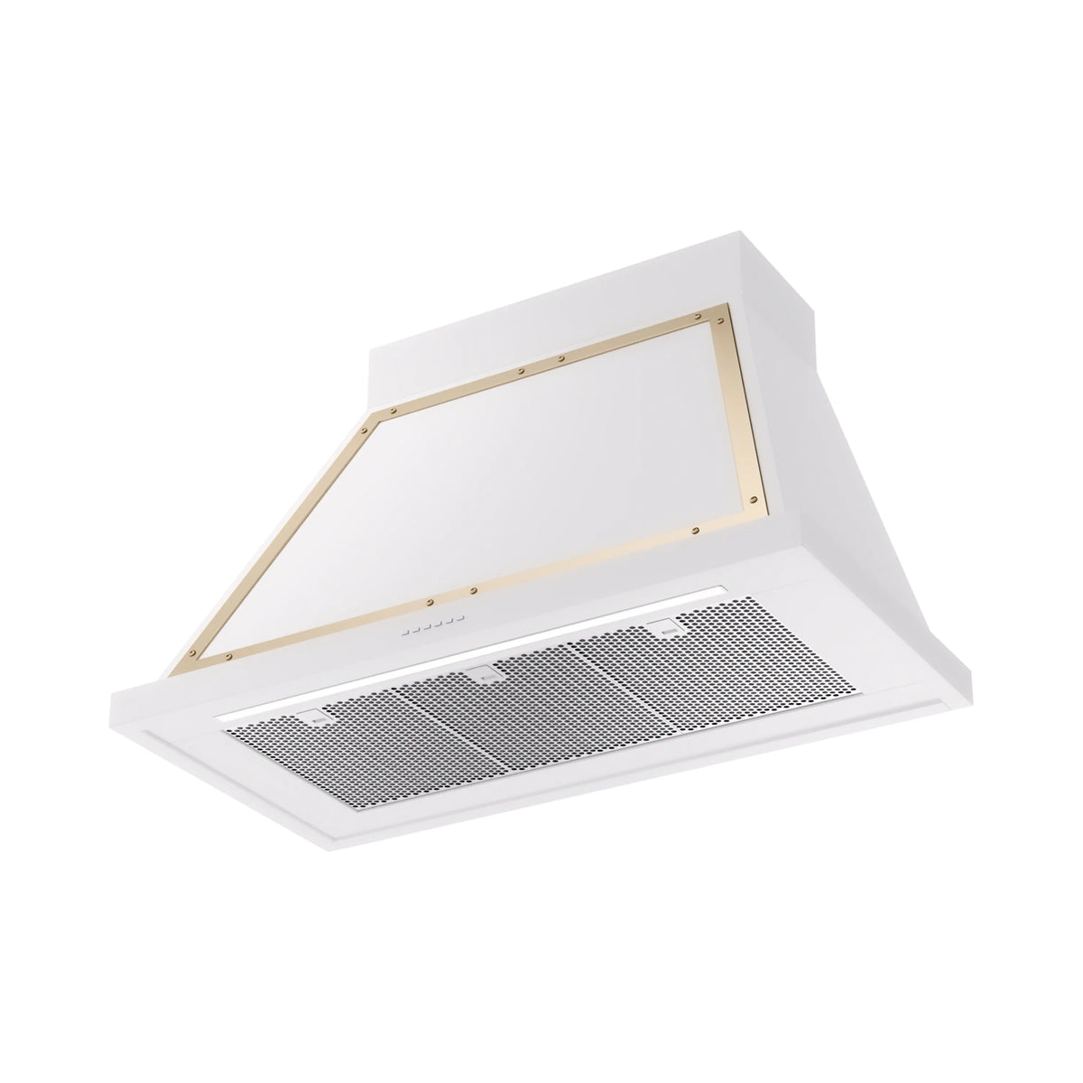 ILVE Nostalgie II 40-Inch Wall-Mount Range Hood, 600 CFM, White with Brass Trim (UANB40WHG)