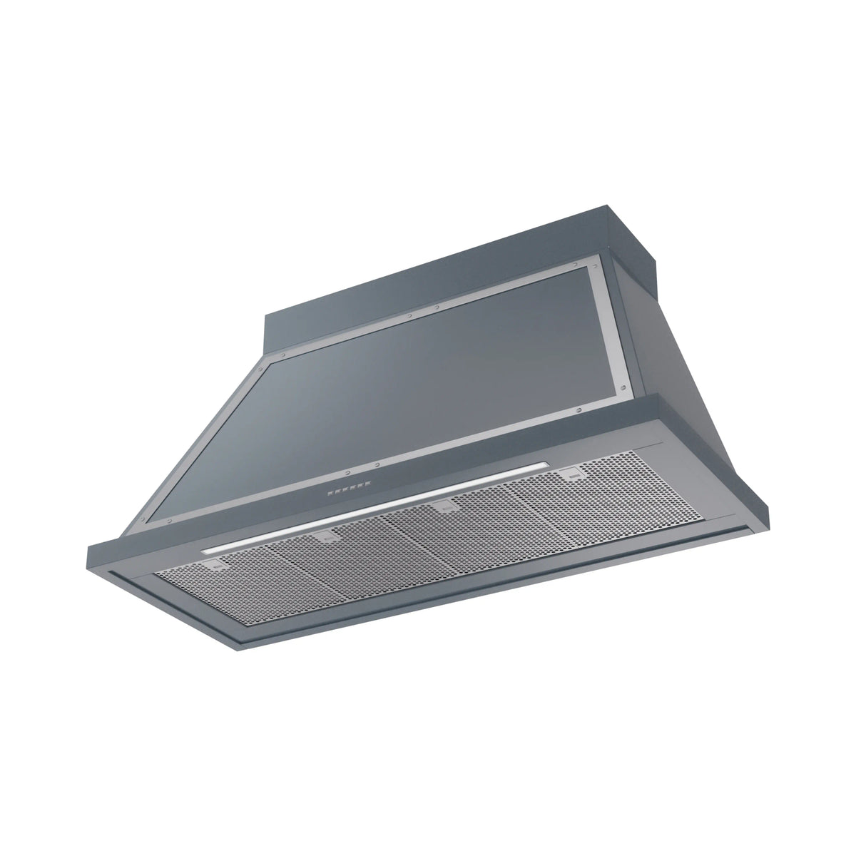 ILVE Nostalgie II 48-Inch Wall-Mount Range Hood, 600 CFM, Blue Grey with Chrome Trim (UANB48BGC)