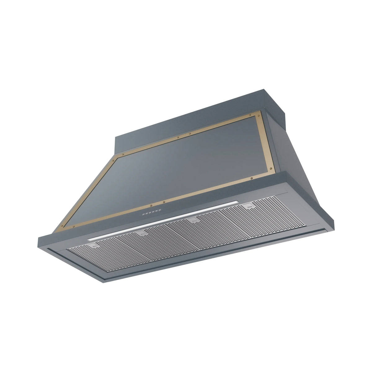 ILVE Nostalgie II 48-Inch Wall-Mount Range Hood, 600 CFM, Blue Grey with Brass Trim (UANB48BGG)