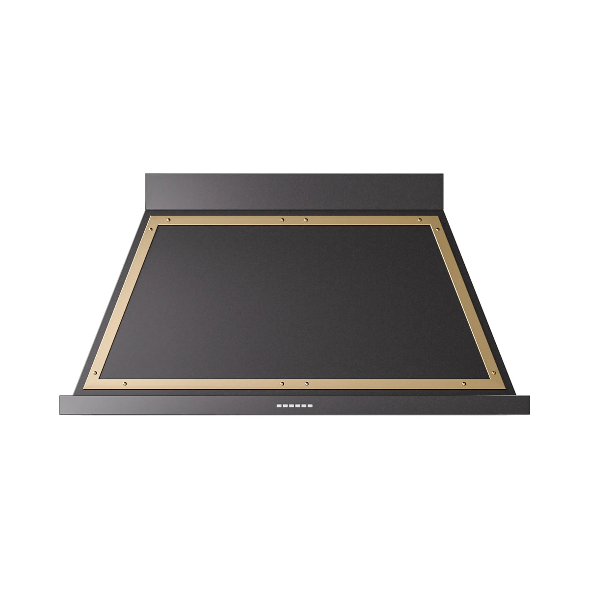 ILVE Nostalgie II 48-Inch Wall-Mount Range Hood, 600 CFM, Glossy Black with Brass Trim (UANB48BKG)