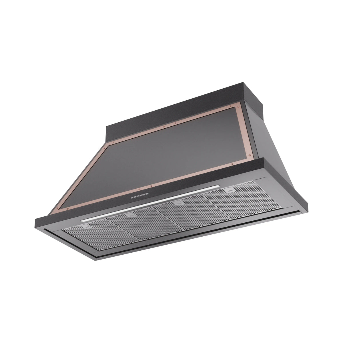 ILVE Nostalgie II 48-Inch Wall-Mount Range Hood, 600 CFM, Glossy Black with Copper Trim (UANB48BKP)