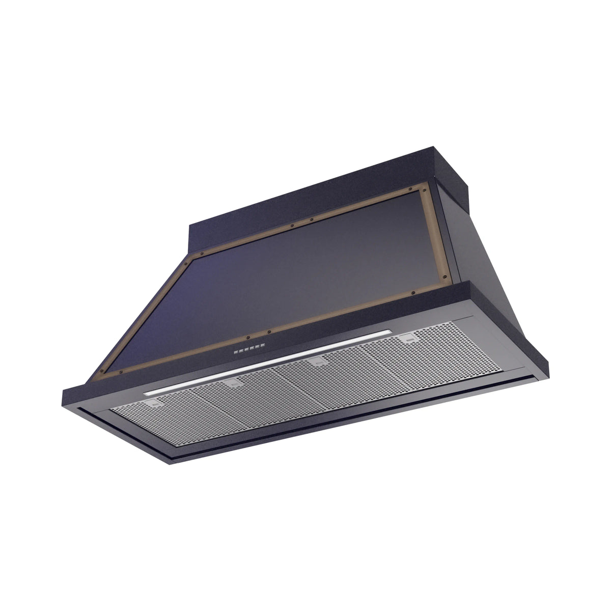 ILVE Nostalgie II 48-Inch Wall-Mount Range Hood, 600 CFM, Midnight Blue with Bronze Trim (UANB48MBB)