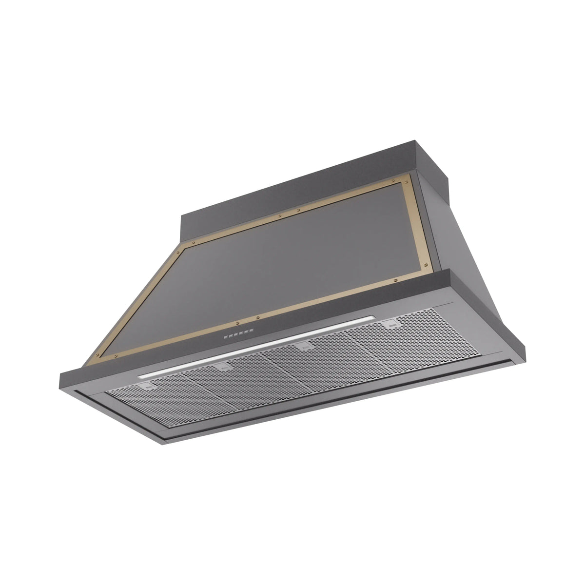 ILVE Nostalgie II 48-Inch Wall-Mount Range Hood, 600 CFM, Graphite Matte with Brass Trim (UANB48MGG)