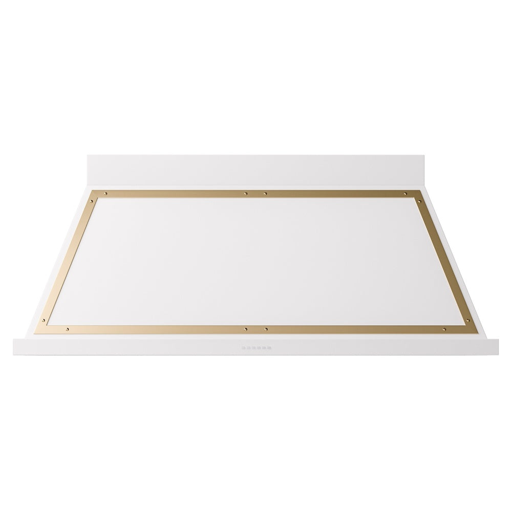ILVE Nostalgie II 60-Inch Wall-Mount Range Hood, 600 CFM, White with Brass Trim (UANB60WHG)