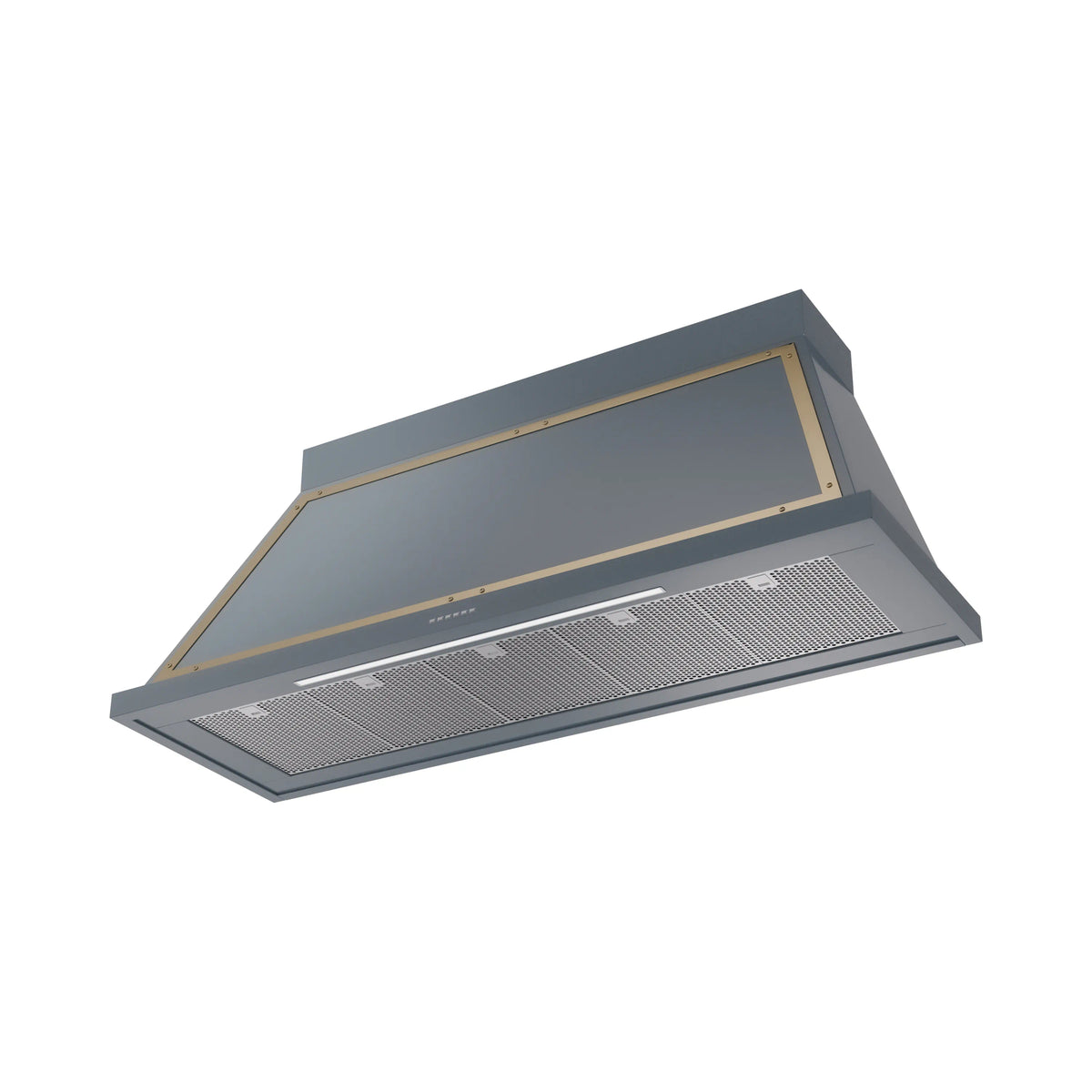 ILVE Nostalgie II 60-Inch Wall-Mount Range Hood, 600 CFM, Blue Grey with Brass Trim (UANB60BGG)
