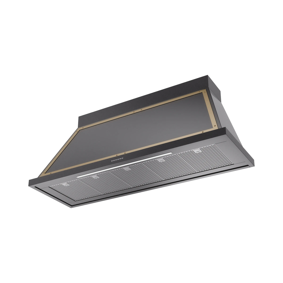 ILVE Nostalgie II 60-Inch Wall-Mount Range Hood, 600 CFM, Glossy Black with Brass Trim (UANB60BKG)