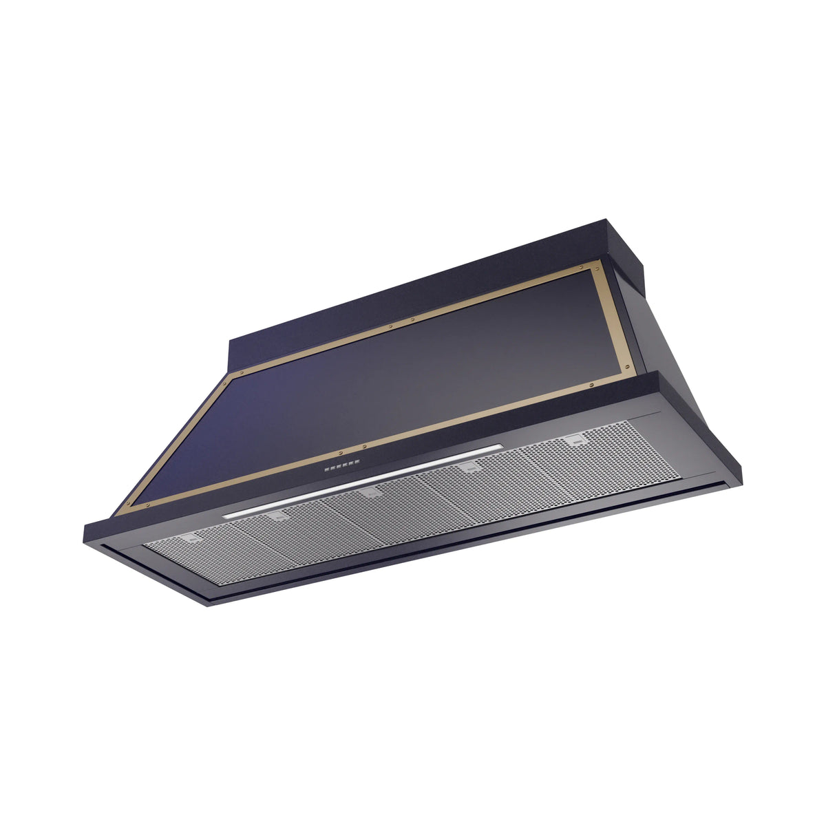 ILVE Nostalgie II 60-Inch Wall-Mount Range Hood, 600 CFM, Midnight Blue with Brass Trim (UANB60MBG)