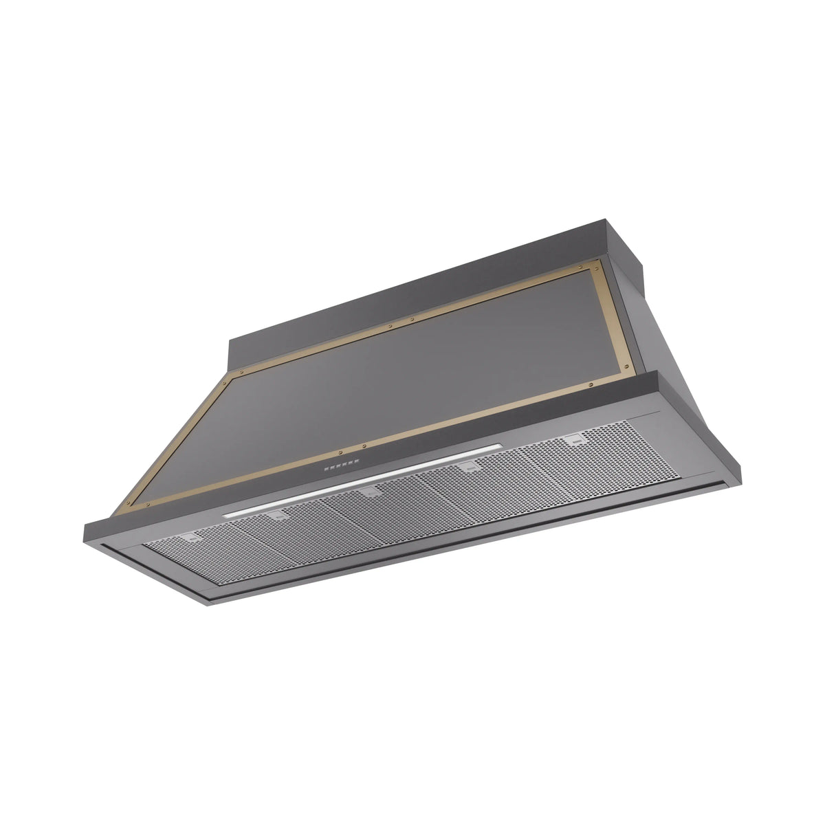 ILVE Nostalgie II 60-Inch Wall-Mount Range Hood, 600 CFM, Matte Graphite with Brass Trim (UANB60MGG)