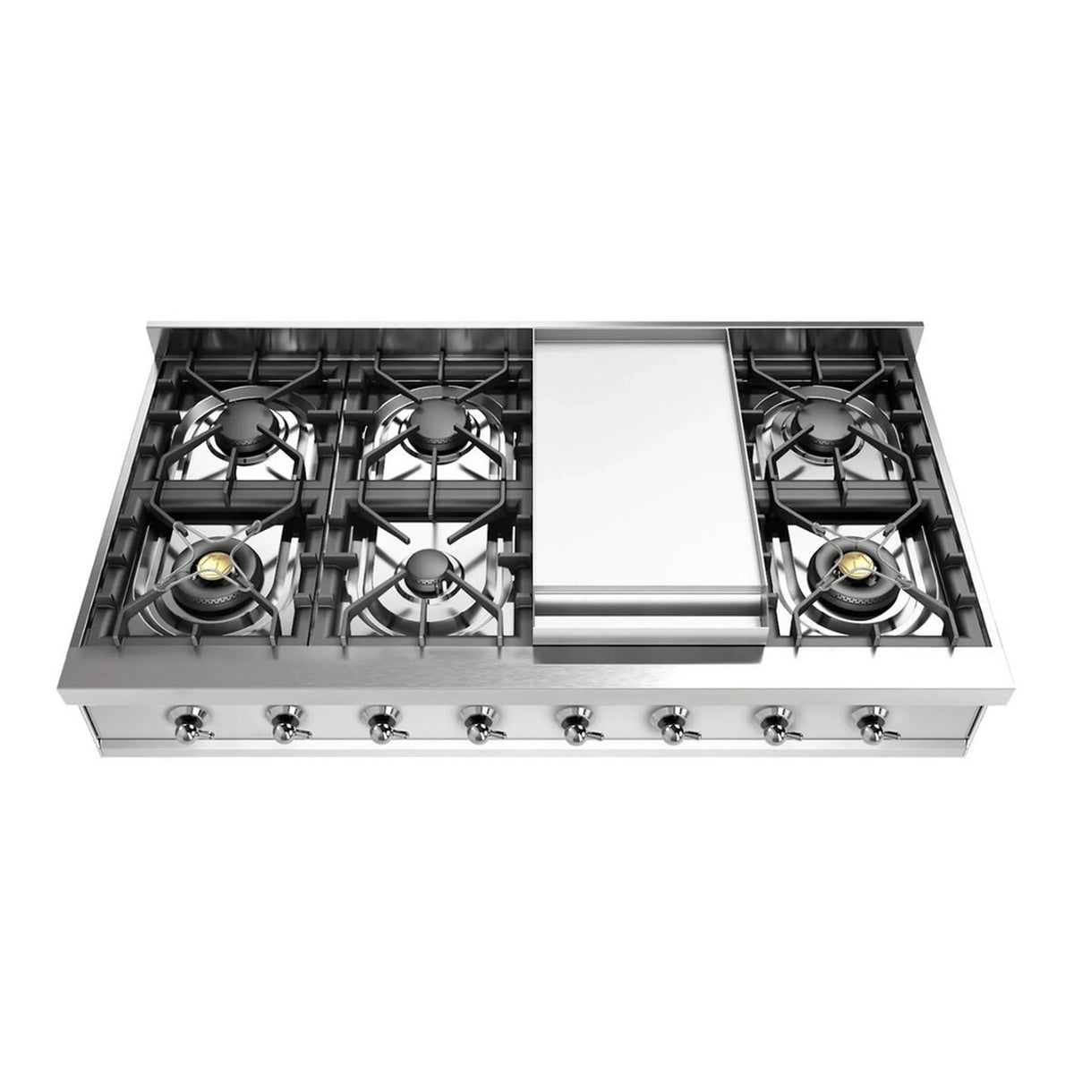 ILVE Nostalgie II 48-Inch Built-In Propane Rangetop, Griddle, Stainless Steel (UHCP48FNSSCLP)