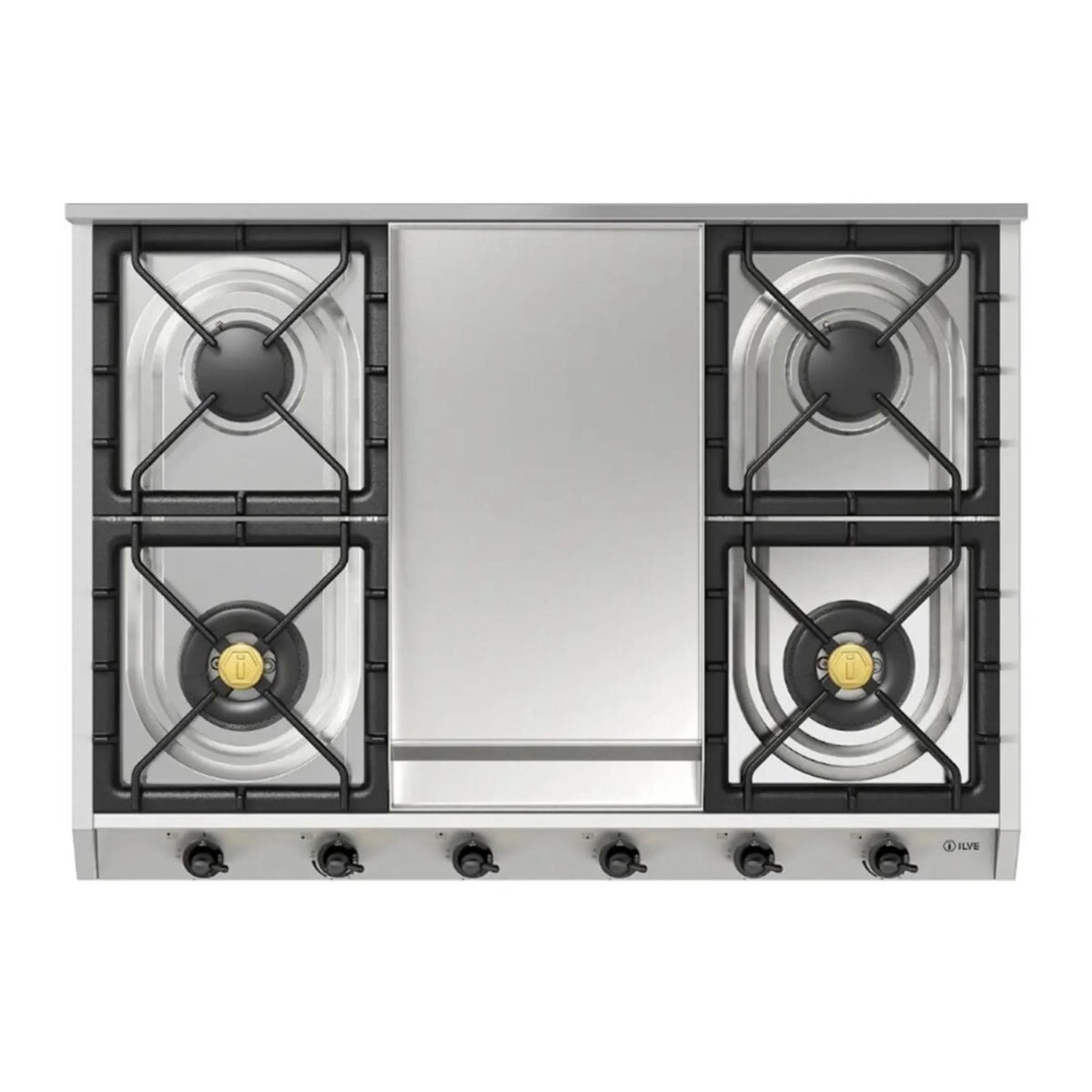 ILVE Nostalgie II 36-Inch Built-In Propane Gas Cooktop, Griddle, Stainless Steel (UHCP965FNSSBLP)