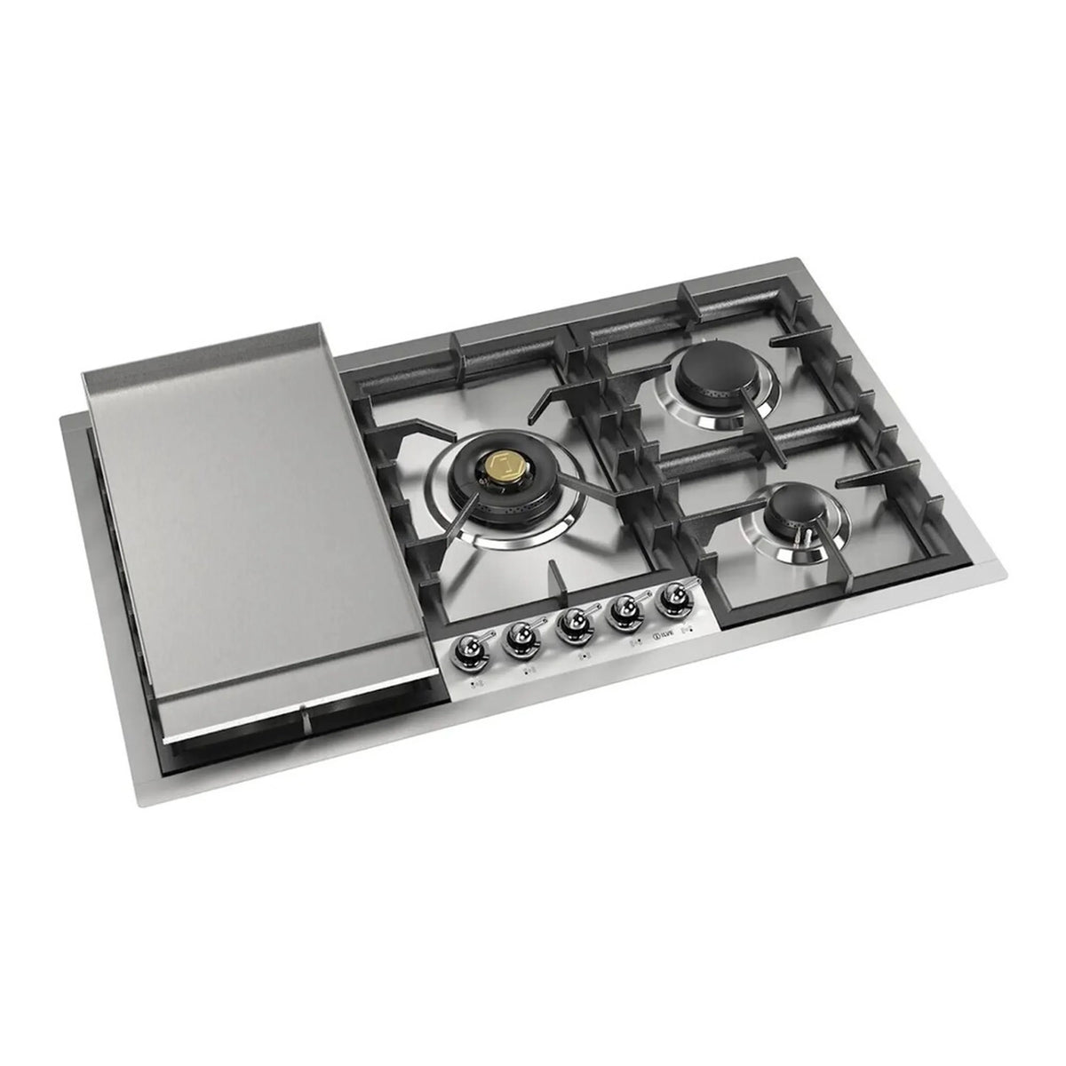 ILVE Nostalgie II 36-Inch Built-In Propane Gas Cooktop, Total Black Brass Burners, Stainless Steel (UHCPT95FNSSCLP)