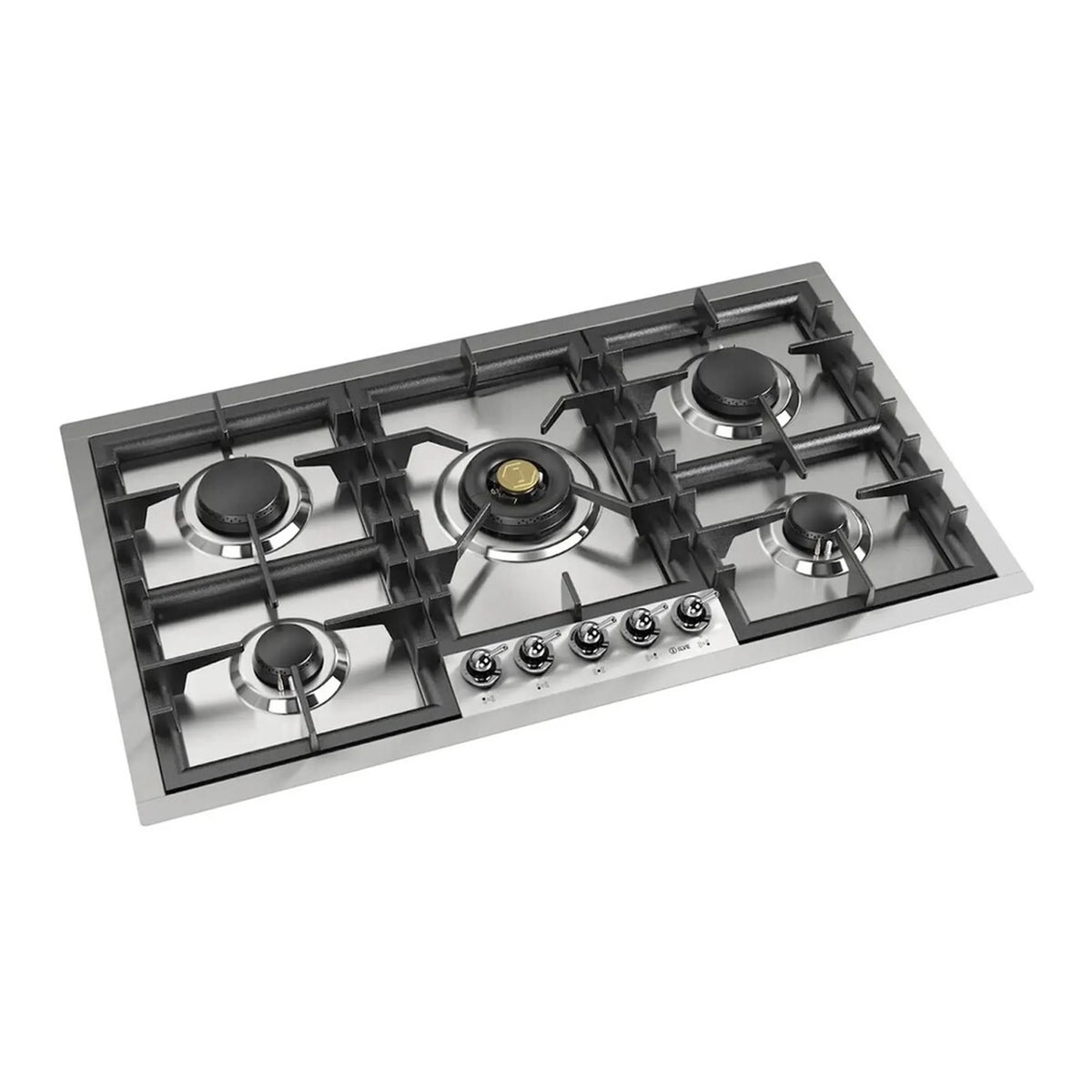 ILVE Nostalgie II 36-Inch Built-In Propane Gas Cooktop, Total Black Brass Burners, Stainless Steel (UHCPT95NSSCLP)