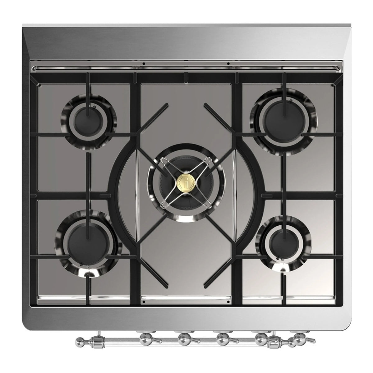 ILVE Majestic III 30-Inch Propane Dual Fuel Range, 5 Burners, Triple Glass Door Oven, Blue Grey with Chrome Trim (UM30NR3BGCLP)