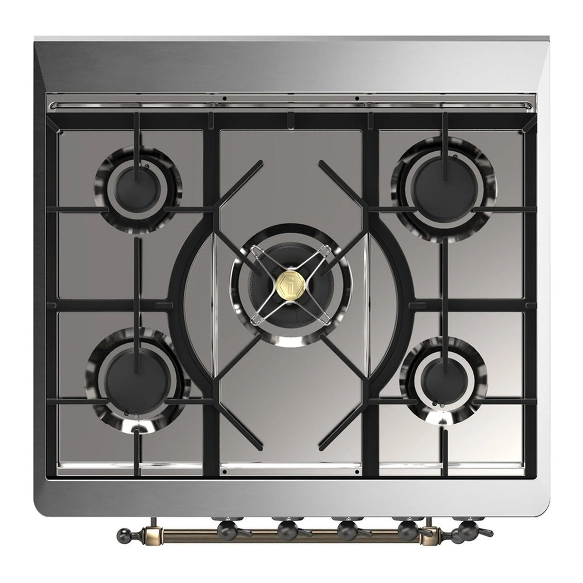 ILVE Majestic III 30-Inch Propane Dual Fuel Range, 5 Burners, Solid Door Oven, Graphite Matte with Burnished Trim (UM30QNR3MGBLP)