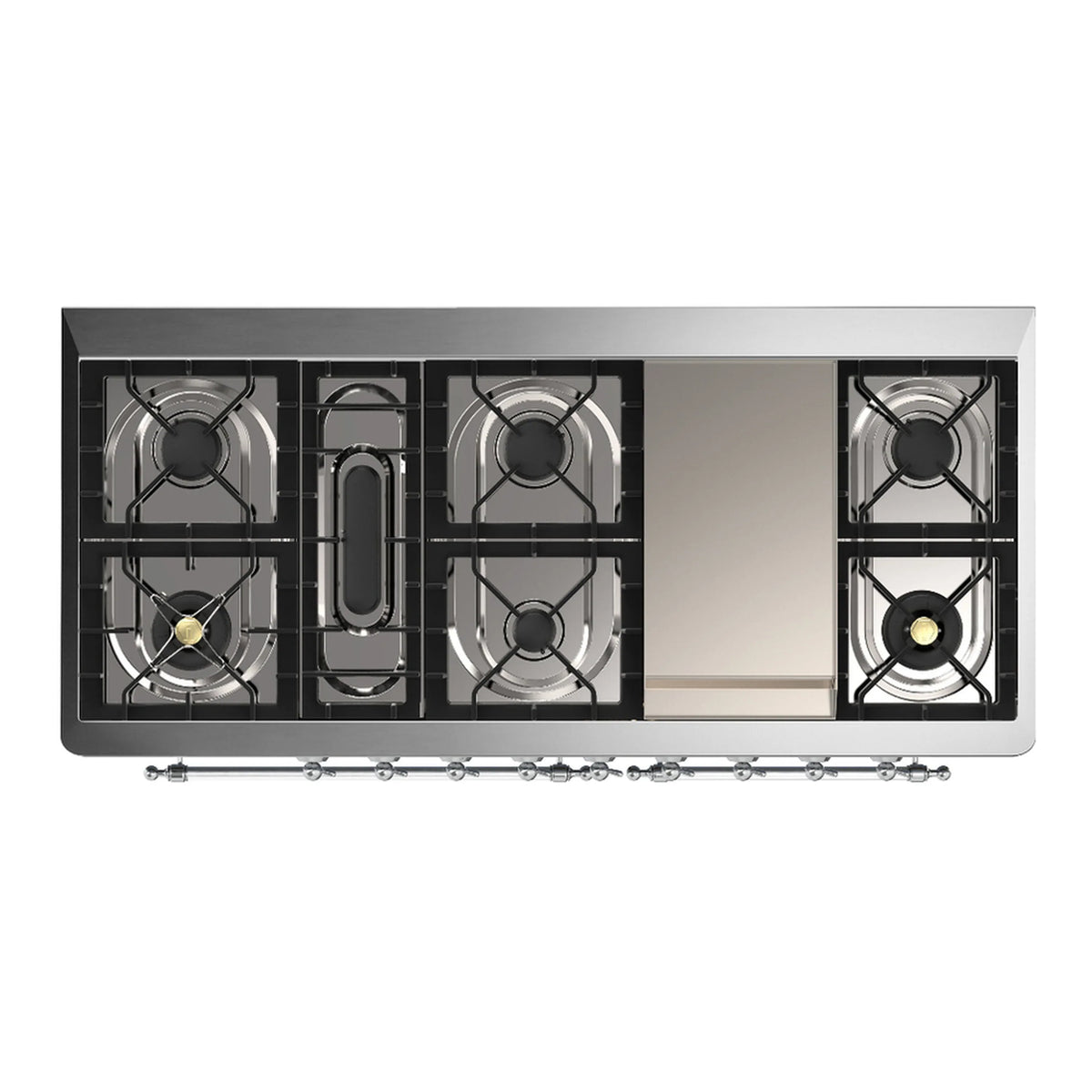 ILVE Majestic III 60-Inch LP Dual Fuel Range, 5 Burners, Griddle, Triple Glass Door Oven, White with Chrome Trim (UM60FNR3WHCLP)